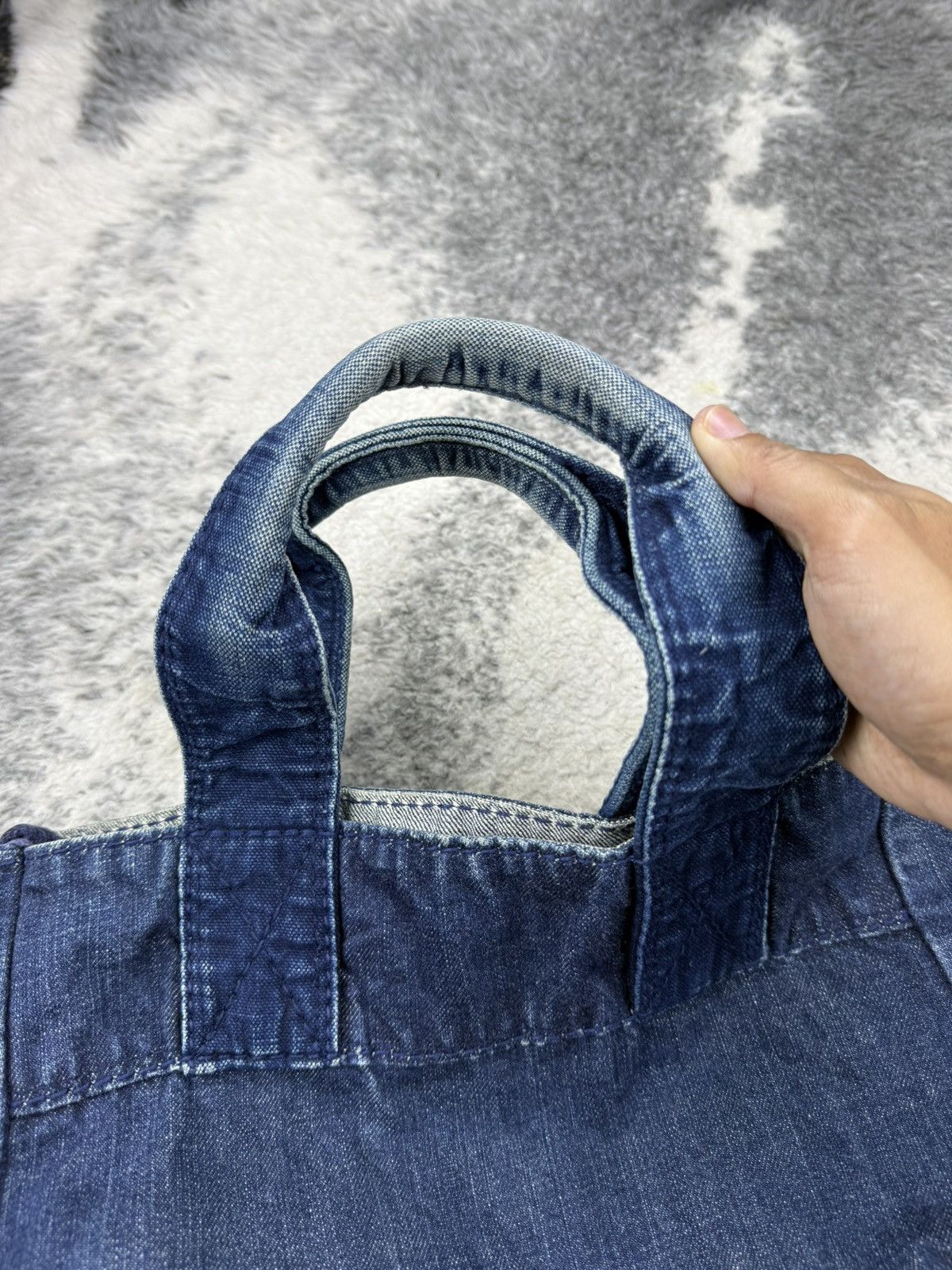 45rpm × Indigo × Japanese Brand 🔥RARE🔥 R by 45rpm Boro Indigo Denim Totebag Size ONE SIZE - 10 Thumbnail