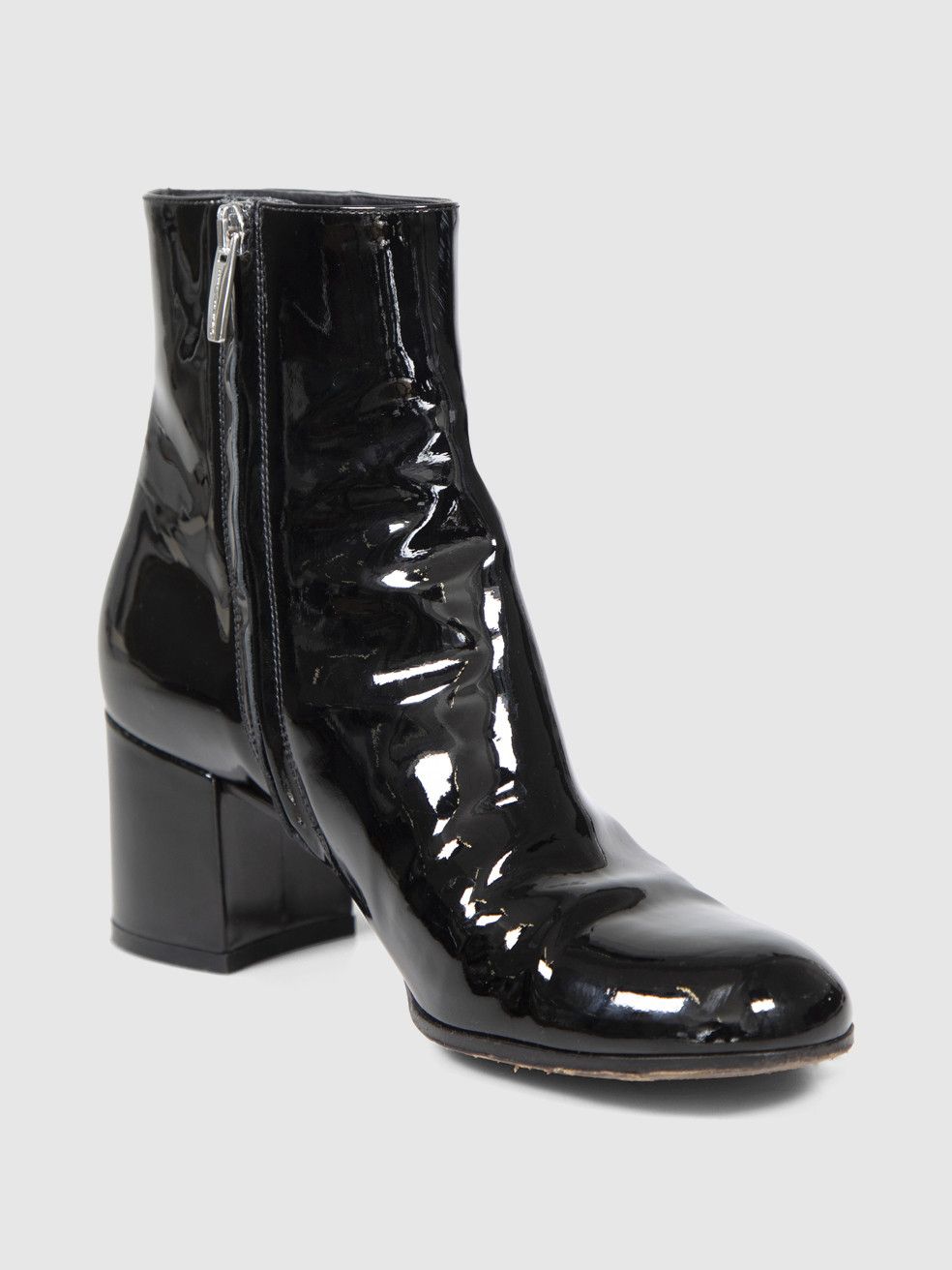 Gianvito Rossi Black Patent Leather Heeled Boots Size US 7 / IT 37 - 1 Thumbnail