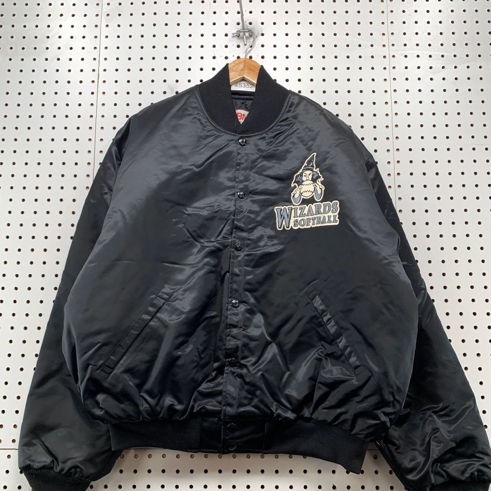 Vintage VINTAGE Birdie Wizards Softball Satin Jacket Mens XL Black 90s Snap Made USA Size US XL / EU 56 / 4 - 2 Thumbnail