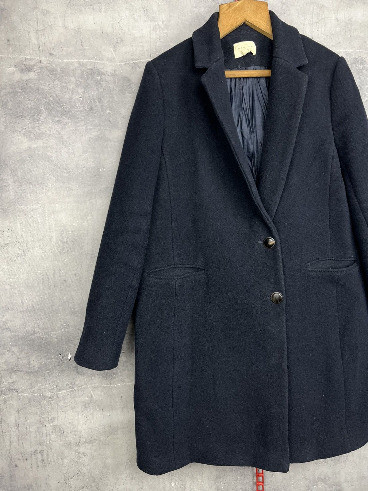 Sezane Sezane MANTEAU JOHNSON coat wool Blue Size 44 Size M / US 6-8 / IT 42-44 - 3 Thumbnail