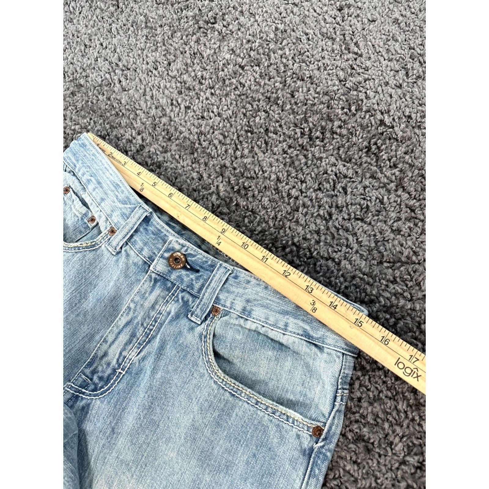 Vintage Urban Pipeline Jeans Mens 32x30 Blue Loose Straight Denim Workwear Light Wash Jeans Mens Regular 5-Pocket USA Classic Straight Logo Zipper Button Size US 32 / EU 48 - 4 Thumbnail