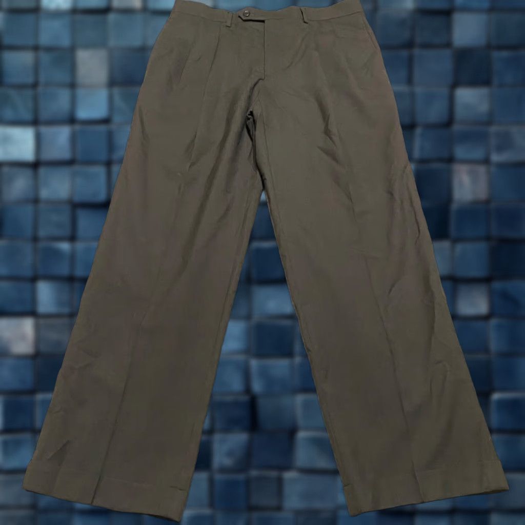 Ralph Lauren Lauren Ralph Lauren Mens Pants Dress Brown Wool Straight Mid Pleated 34x29 Inseam Slim, Regular Fit - 34x30? Size US 34 / EU 50 - 1 Thumbnail