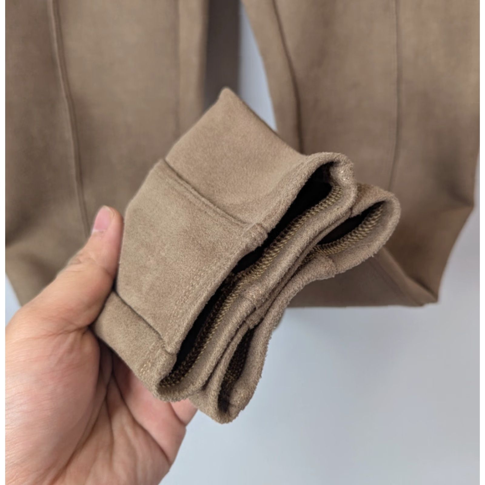 Spanx SPANX Leggings Size Medium Brown Faux Suede High Waist Pull On 20322R M Regular Women Size 32" / US 10 / IT 46 - 3 Thumbnail