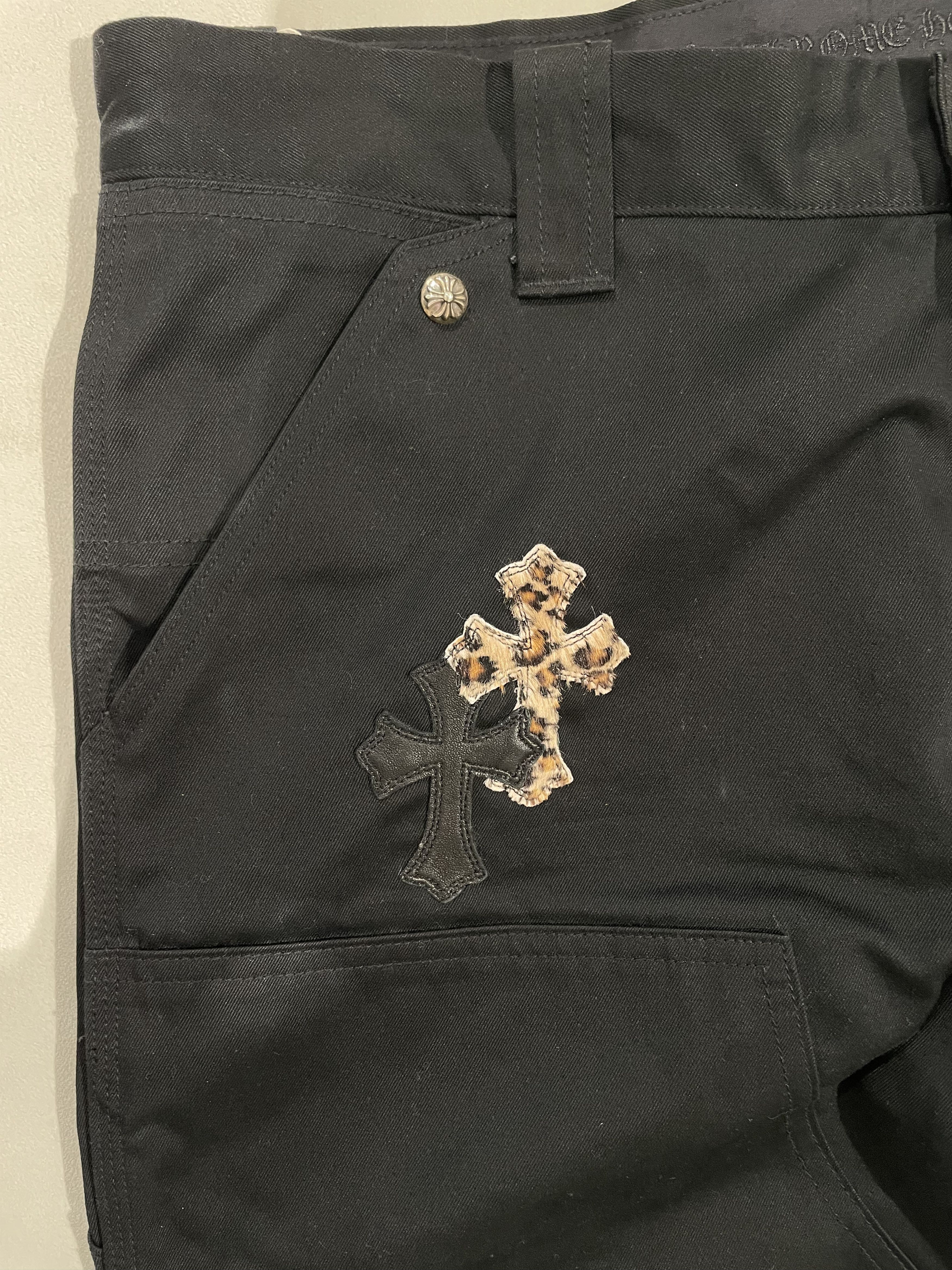 Chrome Hearts Chrome Hearts Leopard Black Cross Leather Patch Jeans Size US 36 / EU 52 - 5 Thumbnail