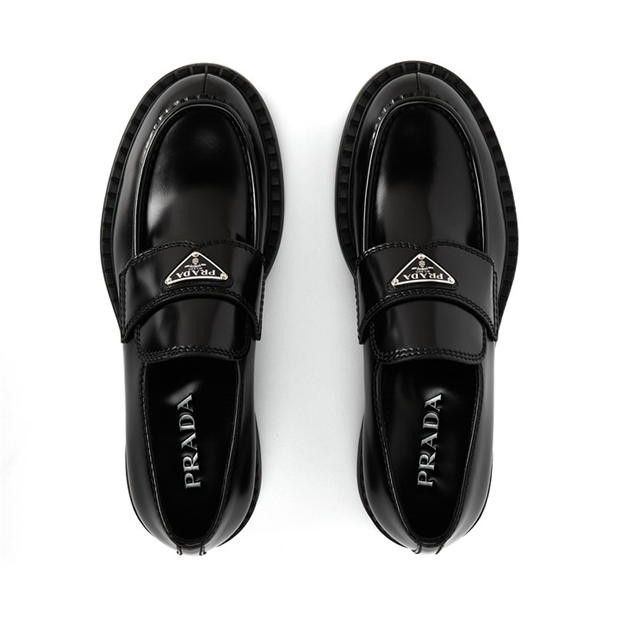 Prada Men'S Chocolate Leather Loafers Size US 7 / EU 40 - 6 Thumbnail