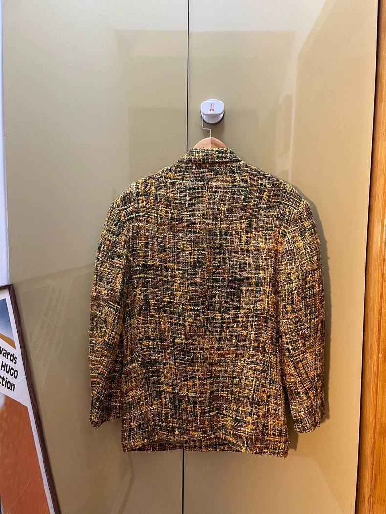 Yohji Yamamoto Yohji Yamamoto size s 89SS Yellow Silk Hand-woven Suit 2501 Size 38R - 3 Thumbnail