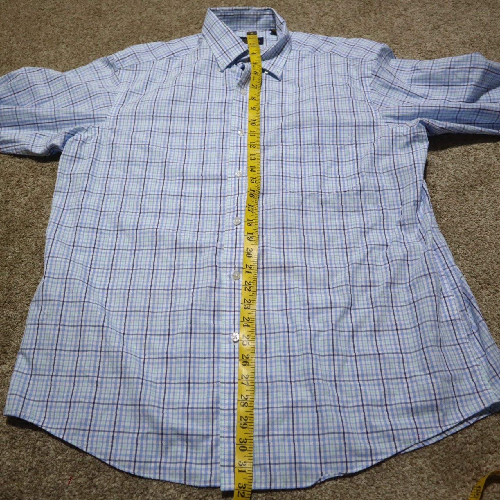 Club Room Club Room Shirt Men 16.5 32/33 Blue Checkered Button-Down Long Sleeve Cotton Blends Plaid Stretch Regular Size US L / EU 52-54 / 3 - 6 Thumbnail