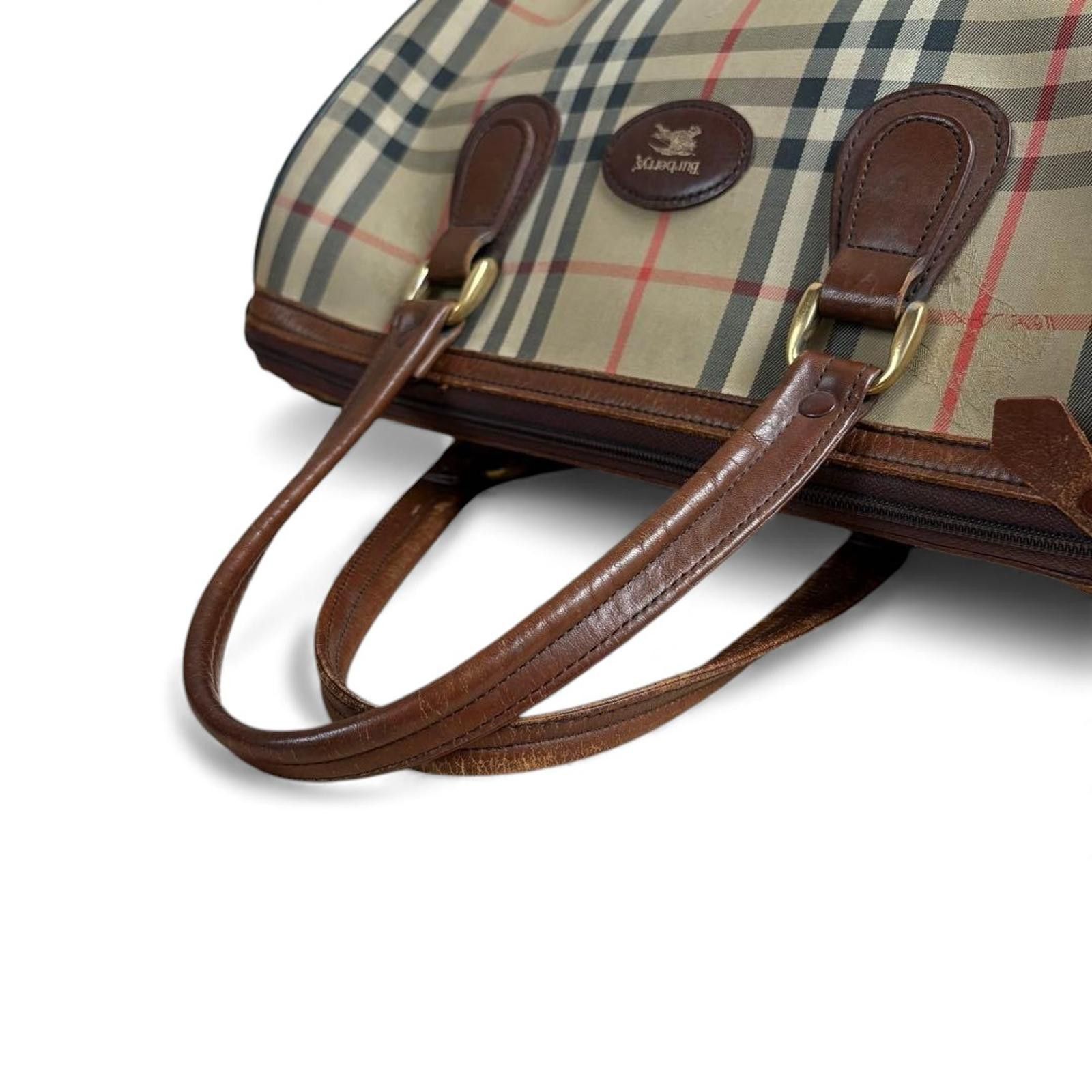 Burberry Burberry - Vintage Checkered Handbag Leather Handles Size ONE SIZE - 4 Thumbnail