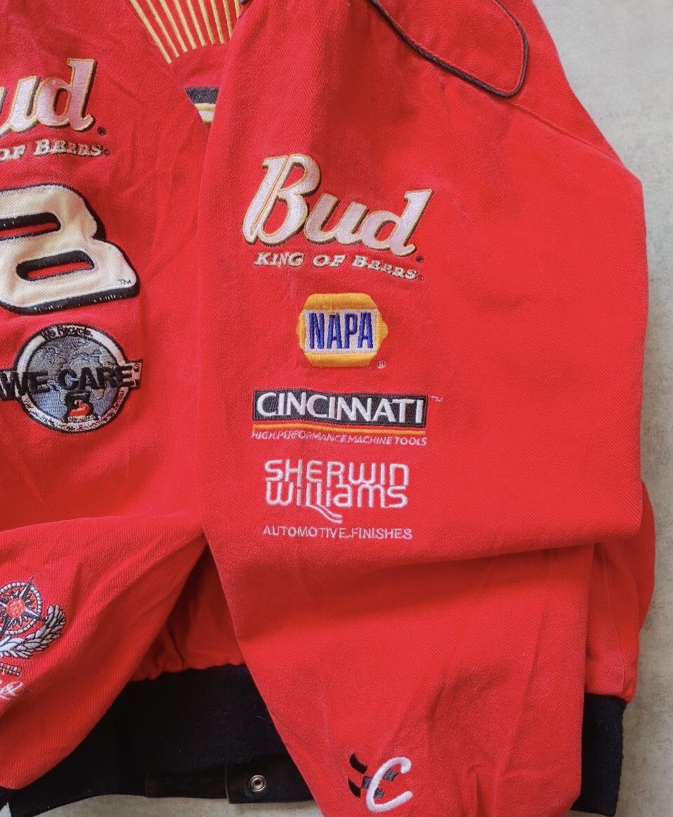 Chase Authentics Jh design Dale Earnhardt red Budweiser jacket Size US M / EU 48-50 / 2 - 8 Thumbnail