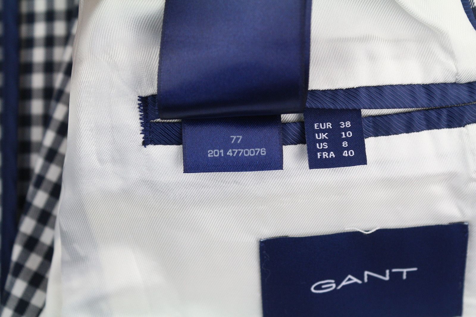 Gant GINGHAM STRETCH REGULAR EU38 Blue Plaid 85312 Size M / US 6-8 / IT 42-44 - 13 Thumbnail