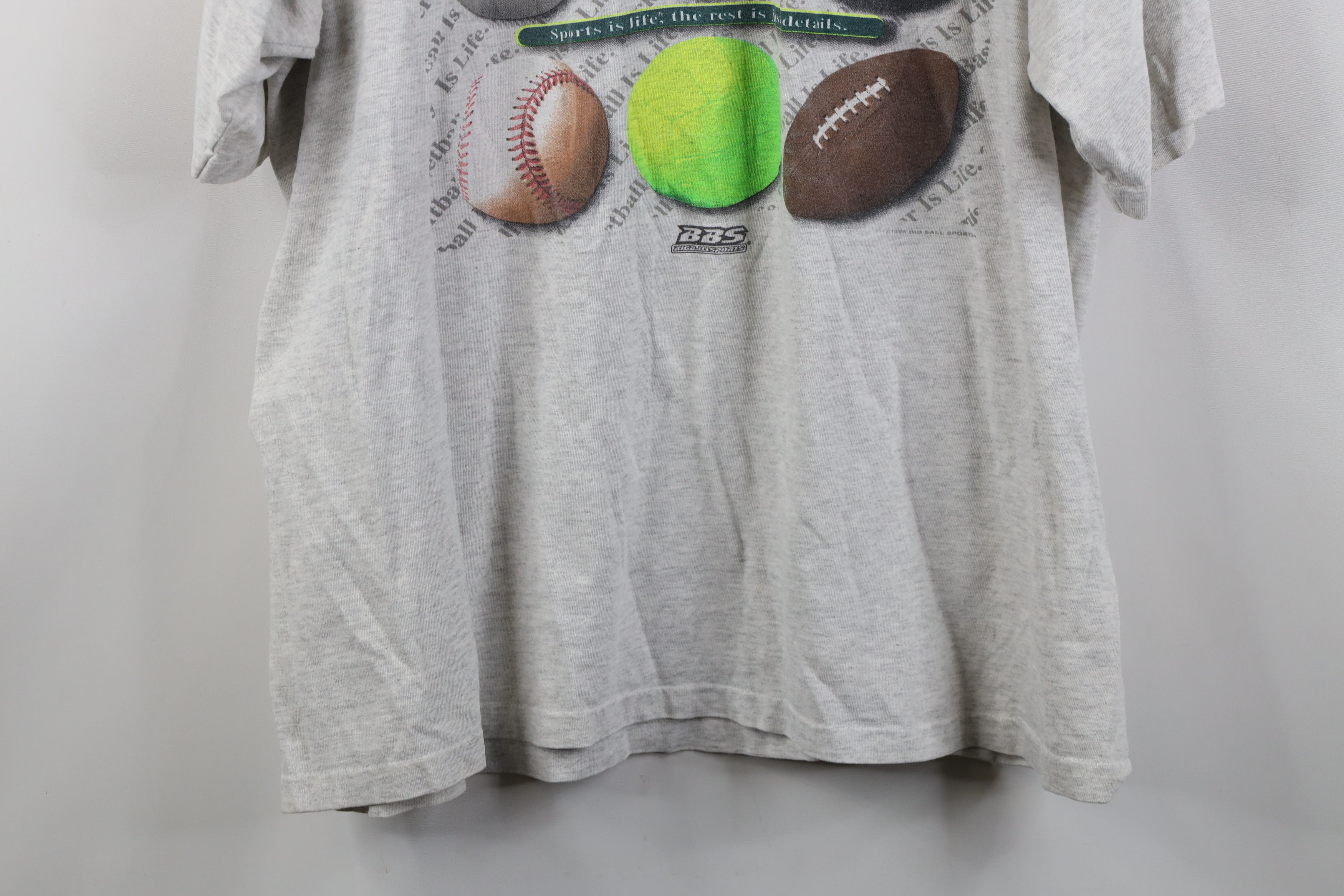 Vintage Vintage 90s Streetwear Sports Is Life T-Shirt Gray USA Size US XXL / EU 58 / 5 - 16 Thumbnail