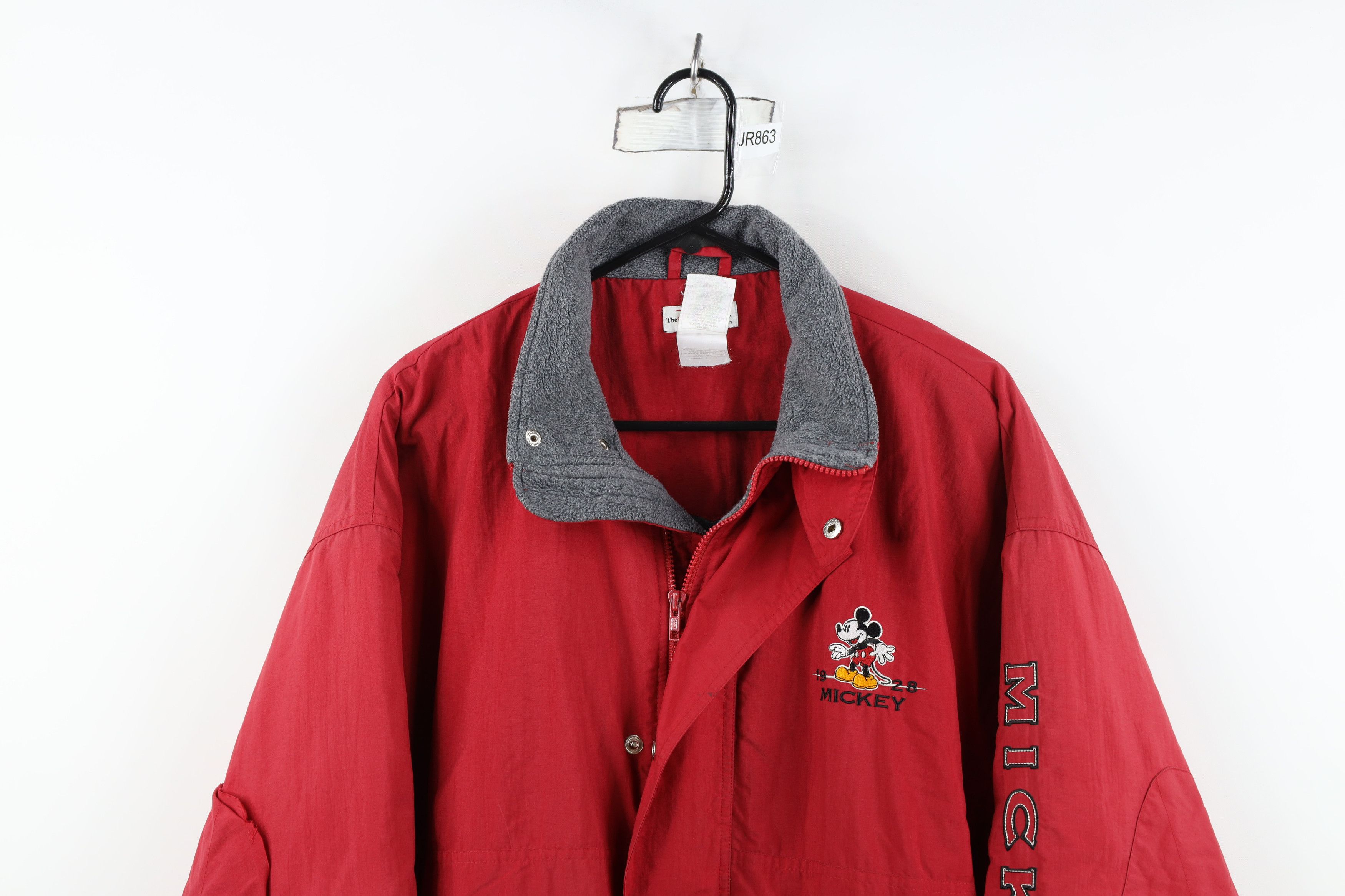 Disney Vintage 90s Disney Spell Out Mickey Mouse Bomber Jacket Red Size US XL / EU 56 / 4 - 2 Thumbnail