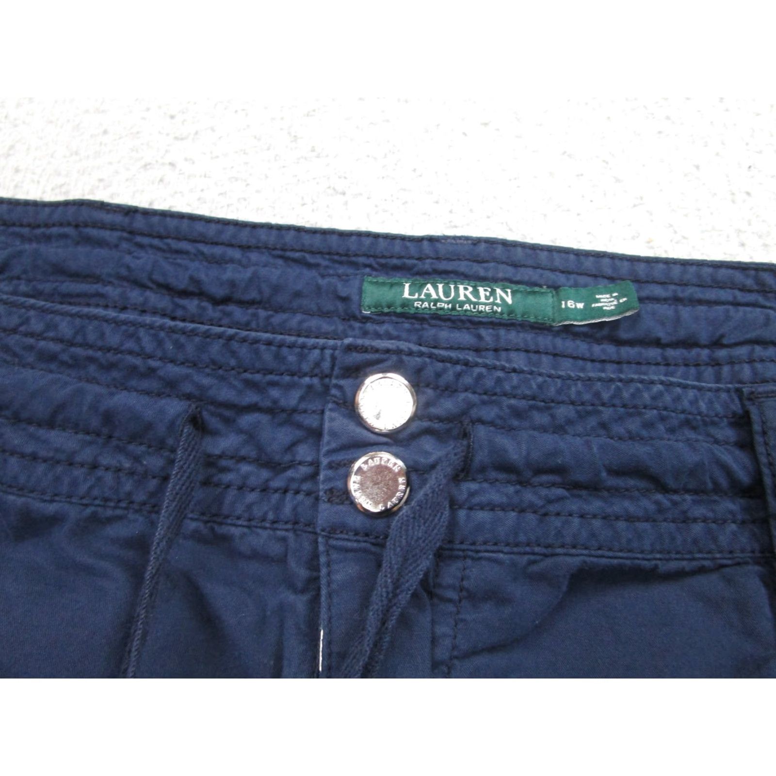 Ralph Lauren Lauren Ralph Lauren Pants Womens 16W Navy Blue Cargo Cropped Lightweight Cotton Size 38" / US 16 / IT 52 - 7 Thumbnail