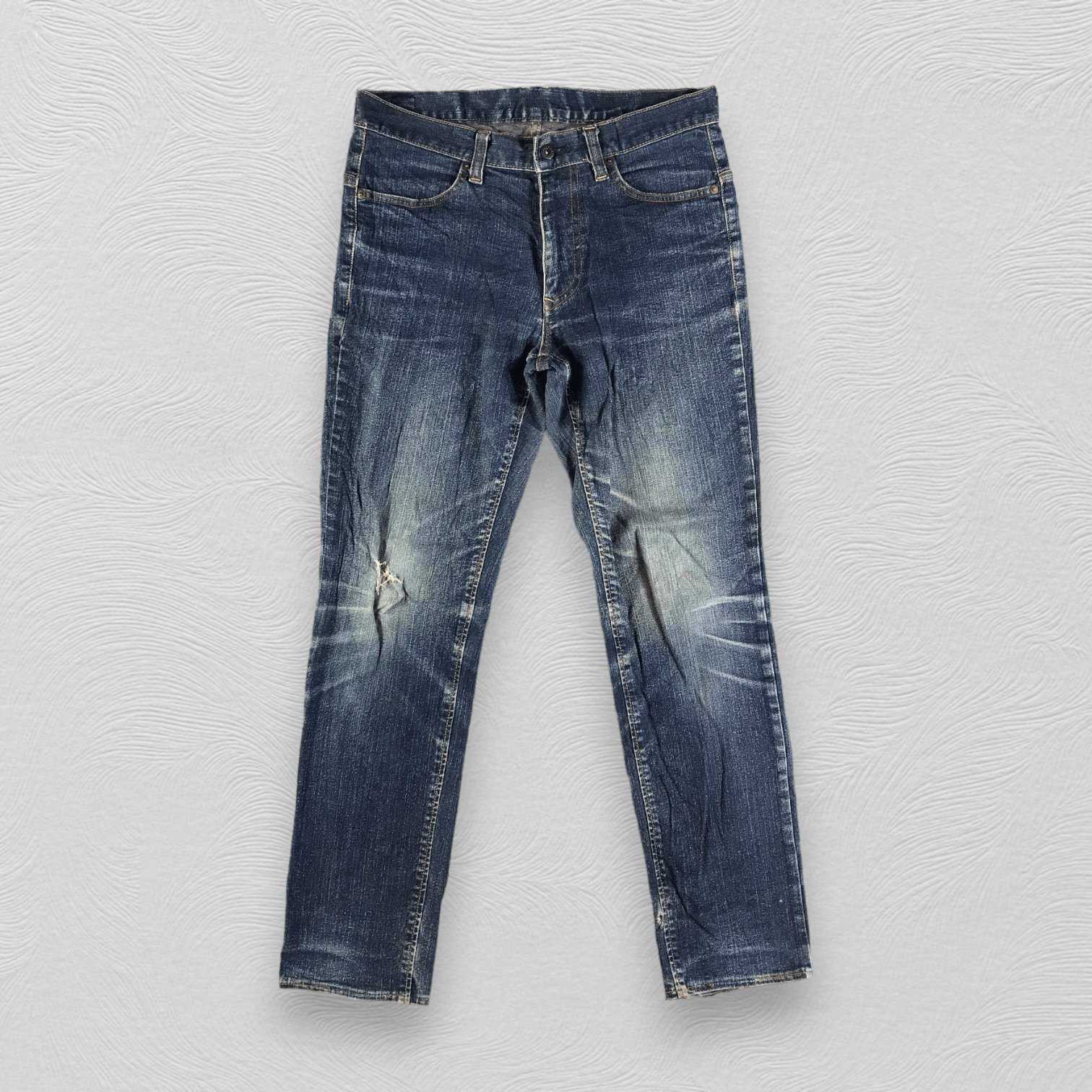 Indigo Japanese Indigo Jeans Faded Blue Denim KJ3079 Size US 30 / EU 46 - 1 Thumbnail