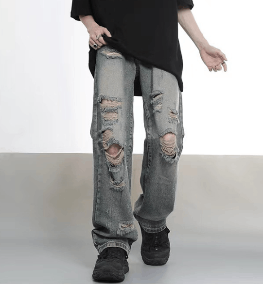 Japanese Brand High street hip hop distressed washed ripped jeans y2k Size US 32 / EU 48 - 2 Thumbnail