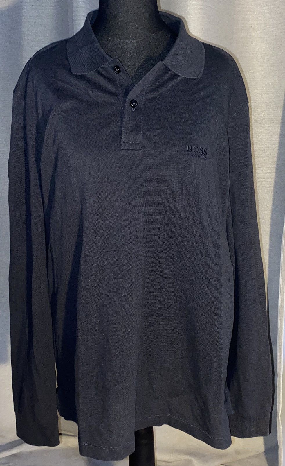 Hugo × Hugo Boss Hugo Boss - Long Sleeved Polo Shirt - Black - Large Size US L / EU 52-54 / 3 - 2 Thumbnail