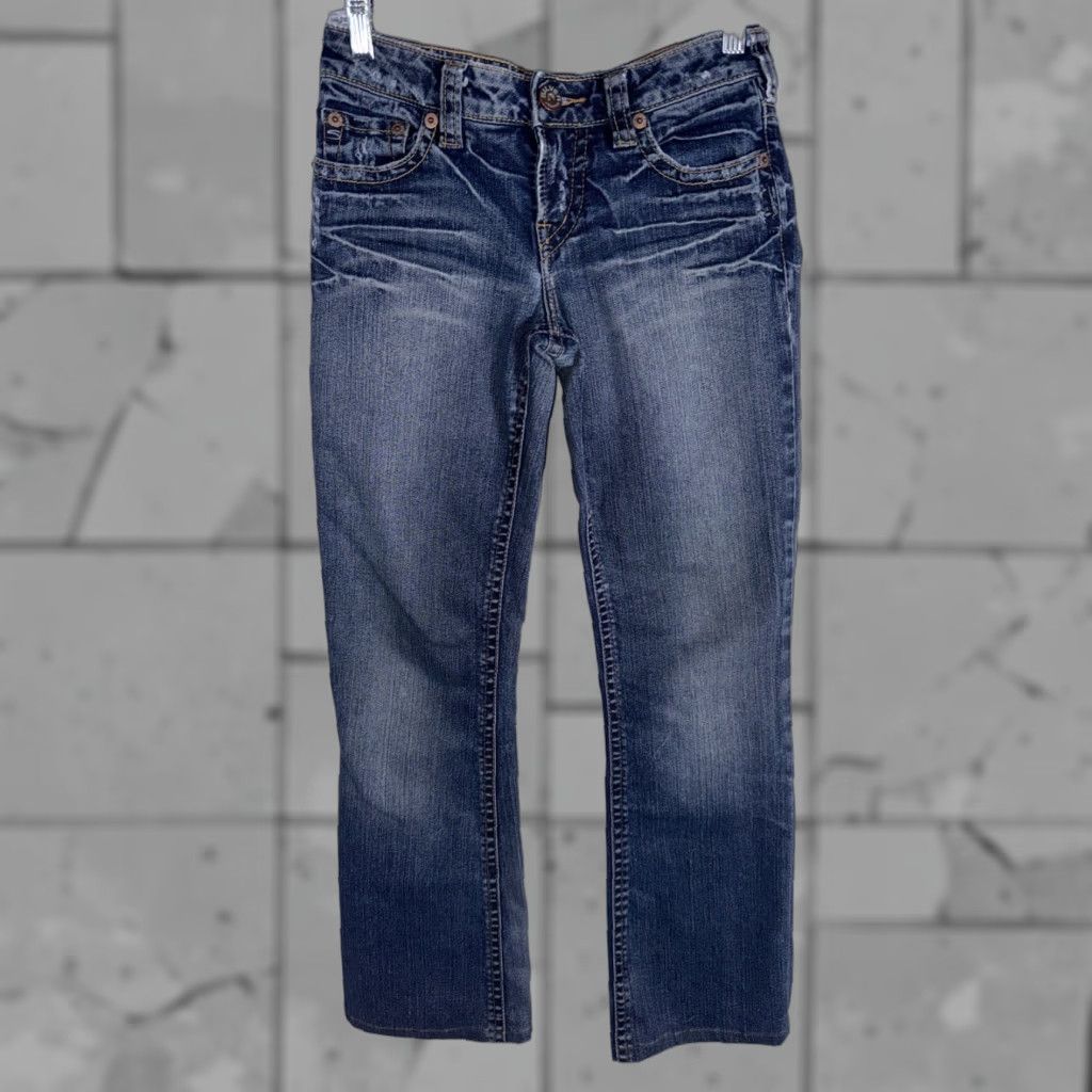 Vintage AIKO Jeans Womens 27x29 Blue Straight Regular Metal Theme 27 Womens Blue Jeans AIKO 27x29 Size 27" / US 4 / IT 40 - 1 Thumbnail