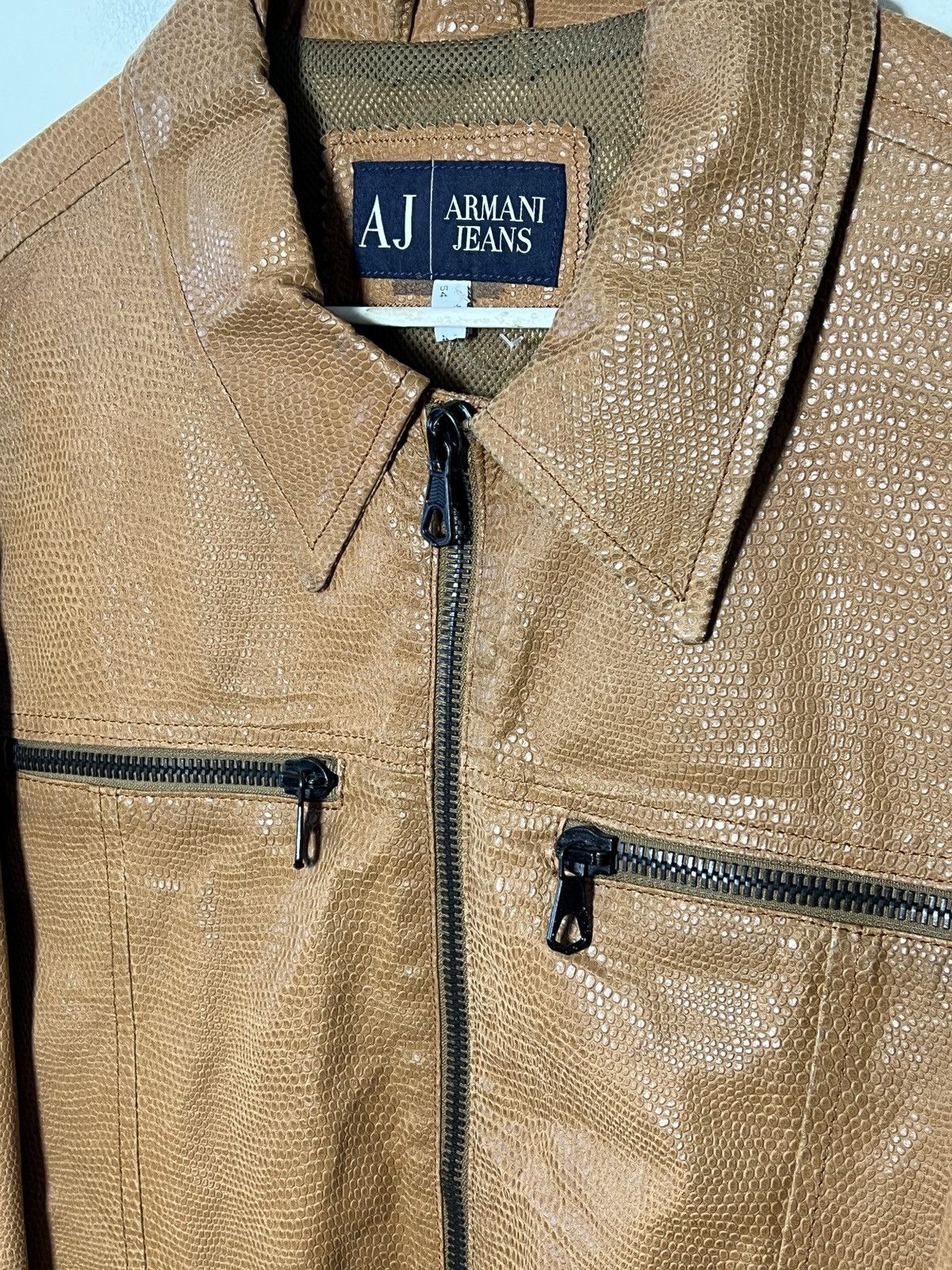 Giorgio Armani Vintage Armani Jeans leather jacket Size US L / EU 52-54 / 3 - 3 Thumbnail