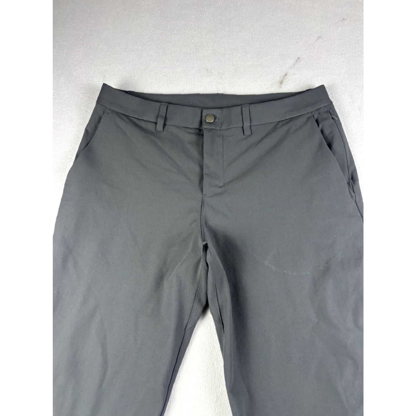 Lululemon Pants Mens 34x27 Gray Slim Fit Chino Sports Preppy Dress Casual Travel Regular Size 34 Inseam 27 - Polyester Blend Slim Knit Modernist?