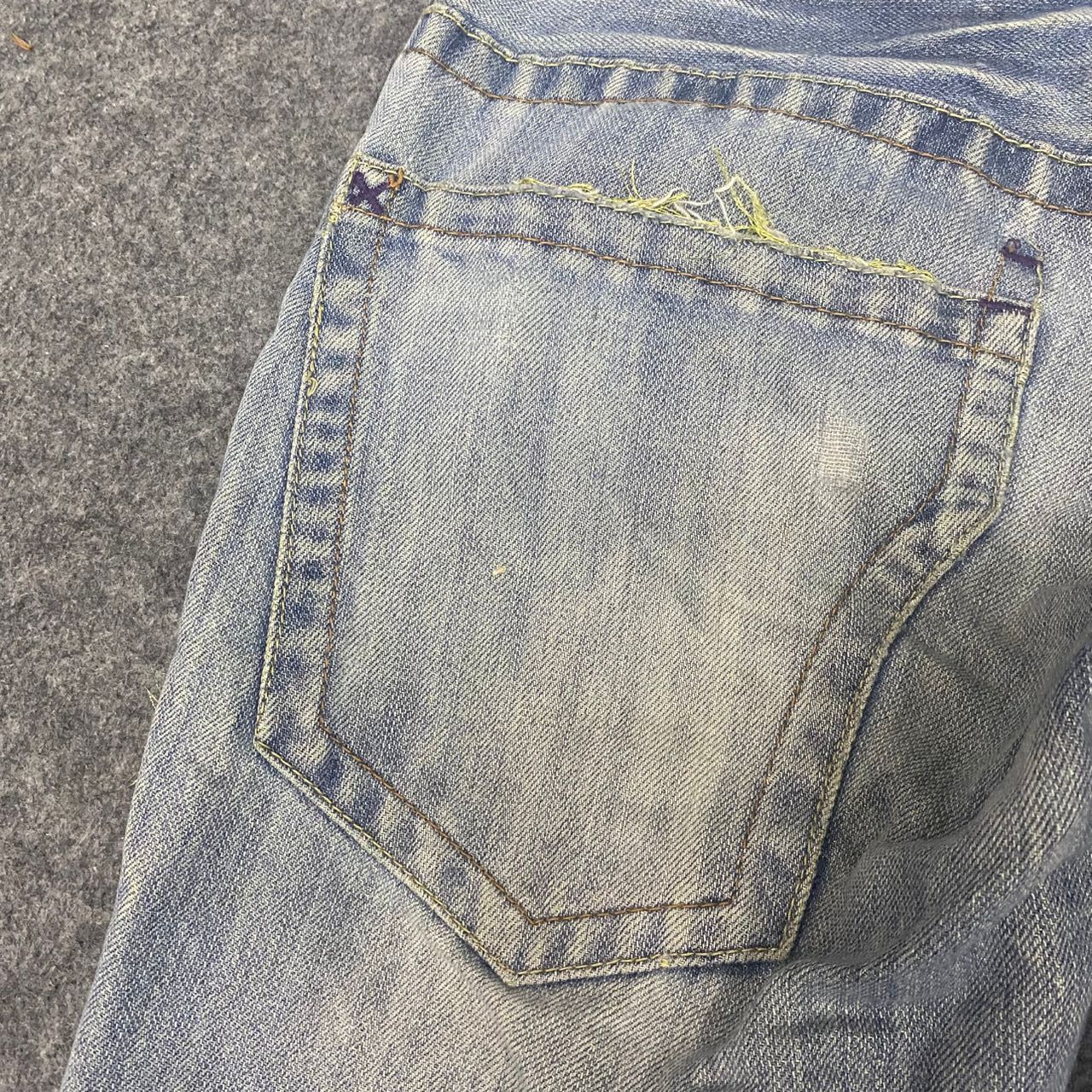 If Six Was Nine 💥Flare💥Vintage Foot Three Style Distressed Denim Size US 30 / EU 46 - 16 Thumbnail