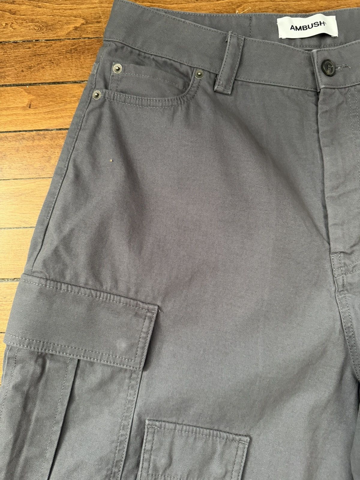 Ambush Design $1k Multi-pocket, wide-leg cotton cargo pants, Large, Italy Size US 34 / EU 50 - 5 Thumbnail