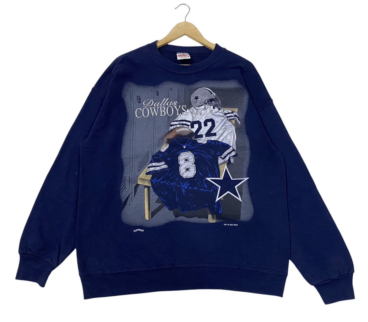 NFL Vintage Dallas Cowboys Big Logo Sweatshirt by Nutmeg | L | Size US L / EU 52-54 / 3 - 1 Thumbnail