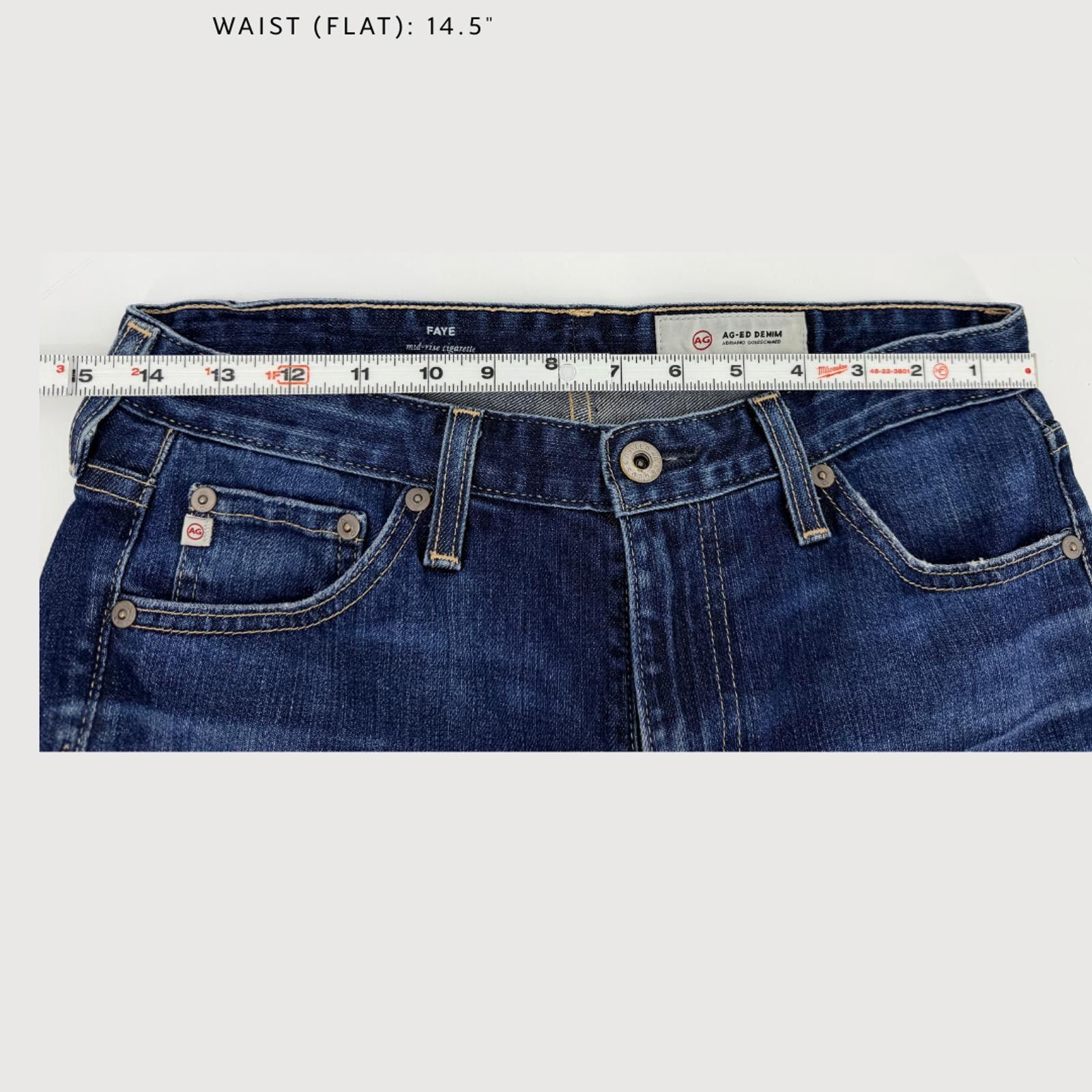 AG Adriano Goldschmied AG Adriano Goldschmied Faye Mid Rise Cigarette Jeans 27 Size 27" / US 4 / IT 40 - 6 Thumbnail