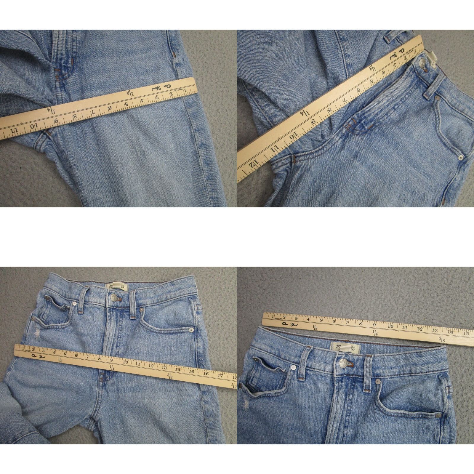 Madewell VINTAGE Madewell The Perfect Vintage Jean Mommy Jeans Womens 27 Blue Distressed Raw Hem Jeans Women 27 Size 27" / US 4 / IT 40 - 8 Thumbnail