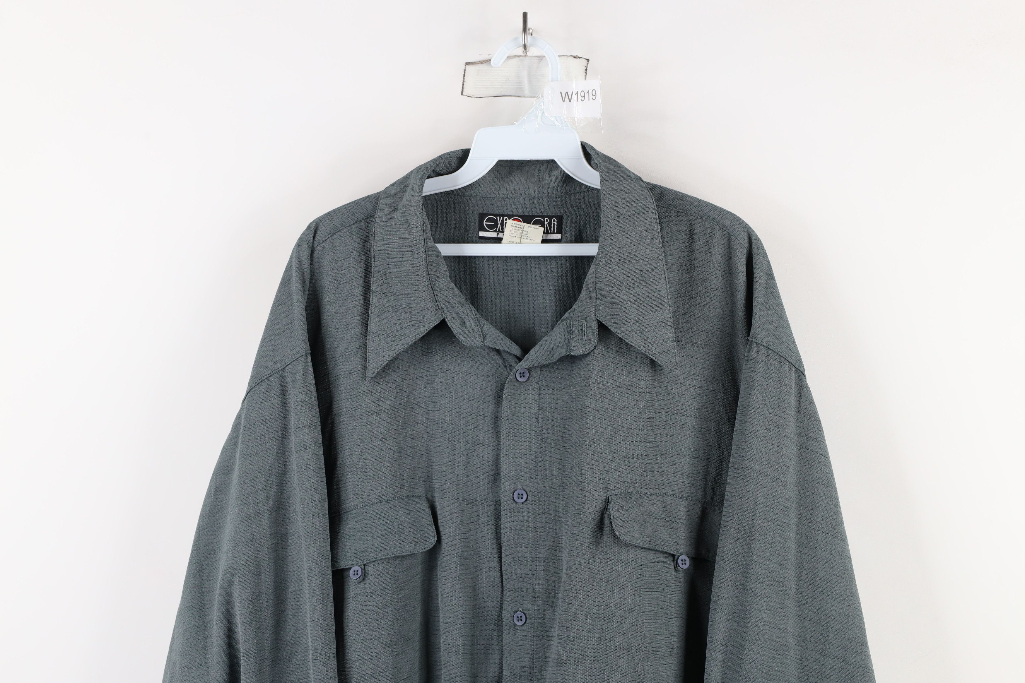 Vintage Vintage 90s Streetwear Double Pocket Collared Button Shirt Size US XXL / EU 58 / 5 - 2 Thumbnail