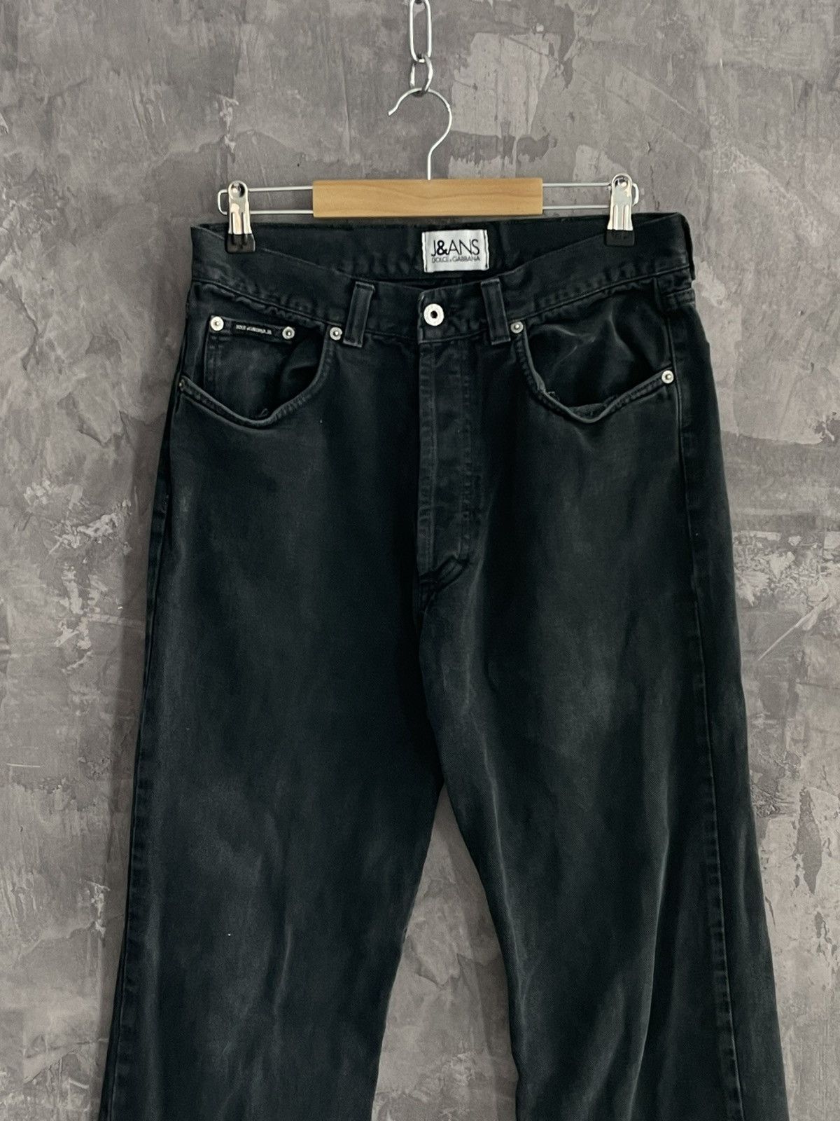 Dolce & Gabbana Vintage Dolce & Gabbana Denim Black Faded Denim Jeans Size US 33 - 3 Thumbnail