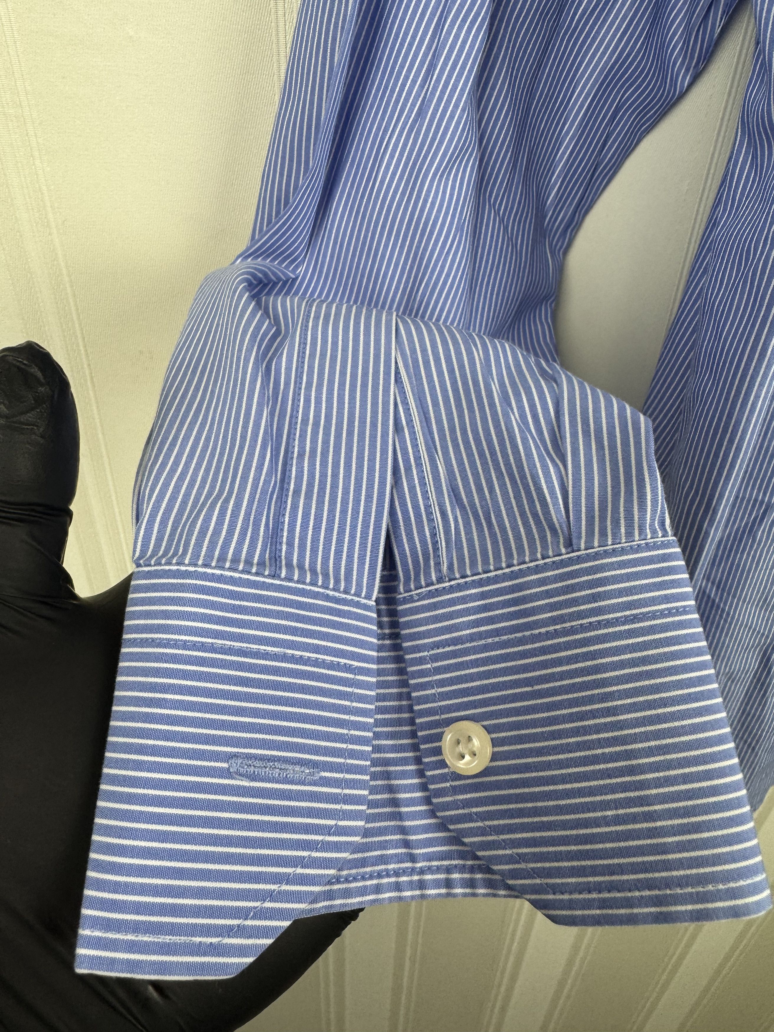 Boggi Boggi Milano Blue Striped Shirt Size 42 100% Cotton Size US XS / EU 42 / 0 - 10 Thumbnail