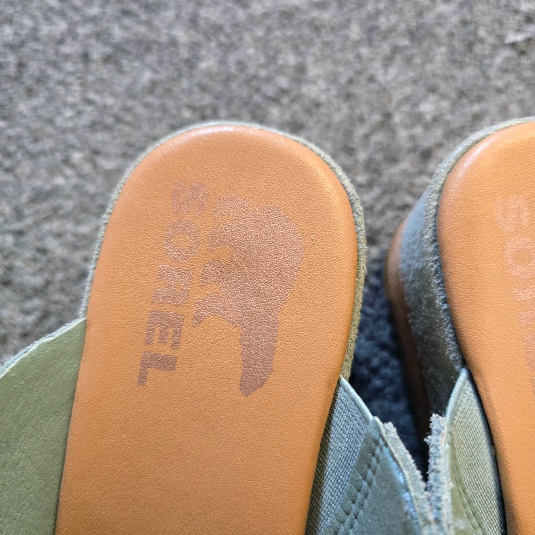 SOREL Sorel Cameron Sandal Womens 6 Blue Suede Flatform Slide Platform Casual Resort Slip On Leather Rubber Comfort Summer Spring Womens Size US 4 / IT 34 - 4 Thumbnail