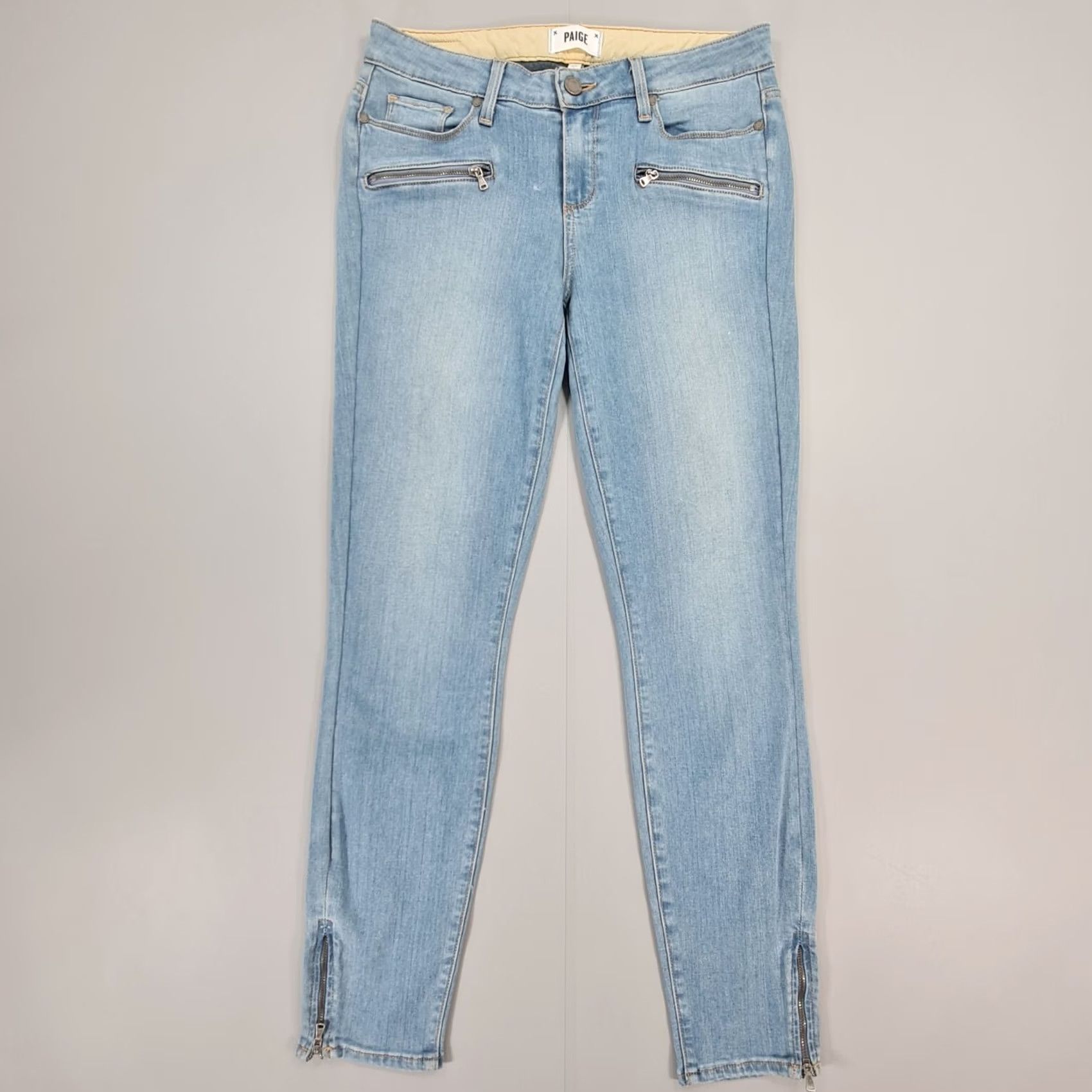 Paige Paige Jeans Women W29 L29 Jane Zip Skinny Stretch Denim Low Rise Blue 5 Pocket Modern City Designer Women's Jeans Size 29" - 2 Thumbnail