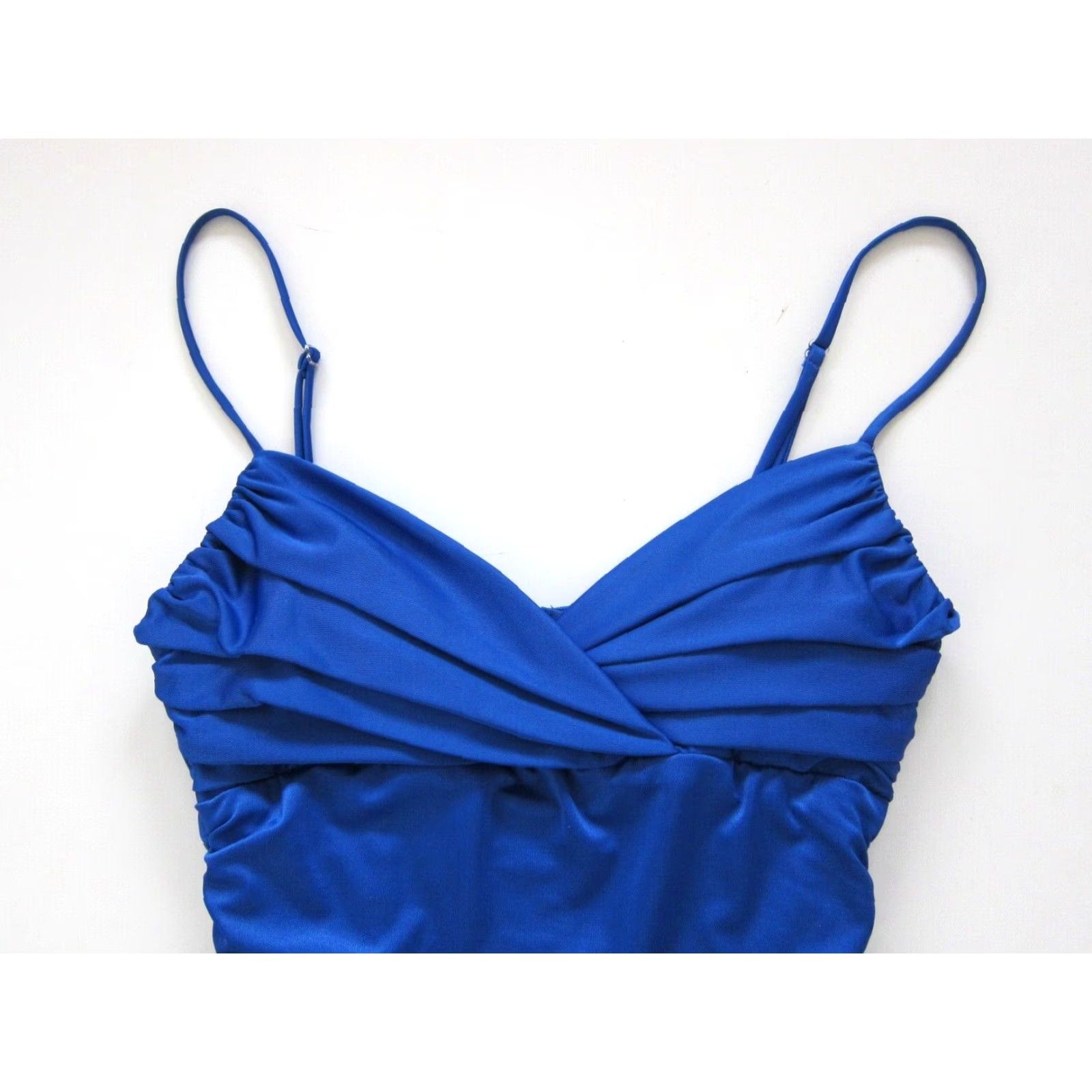 Vintage VINTAGE Rubber Ducky Blue Dress Bodycon Spaghetti Strap Ruched Medium Dress Women Sleeveless Blue 90s Theme Females Size M / US 6-8 / IT 42-44 - 3 Thumbnail