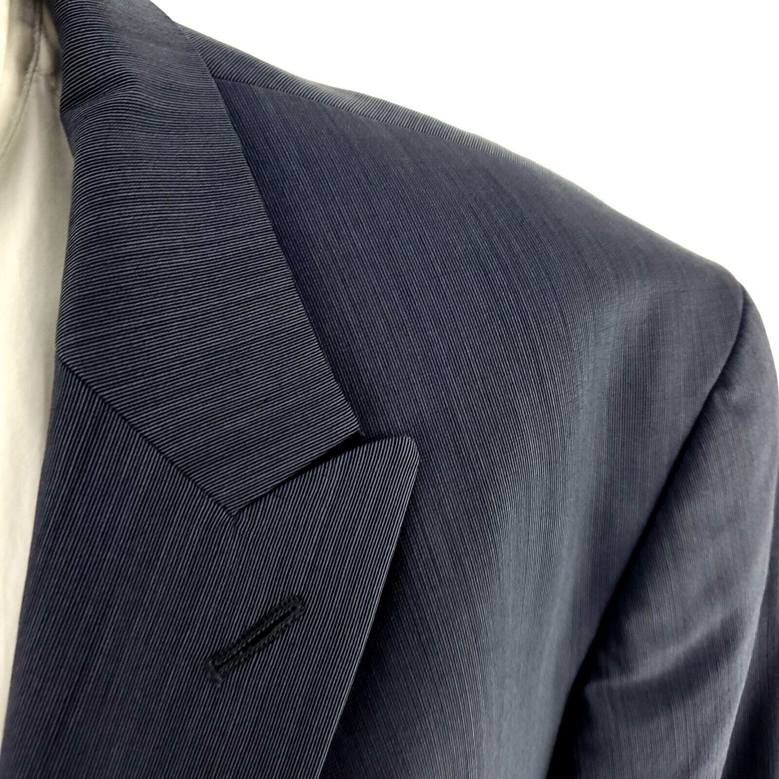 Tommy Hilfiger Tommy Hilfiger Wool Lycra 2 Button Suit Jacket 44R Blue Stri Size 44R - 2 Thumbnail