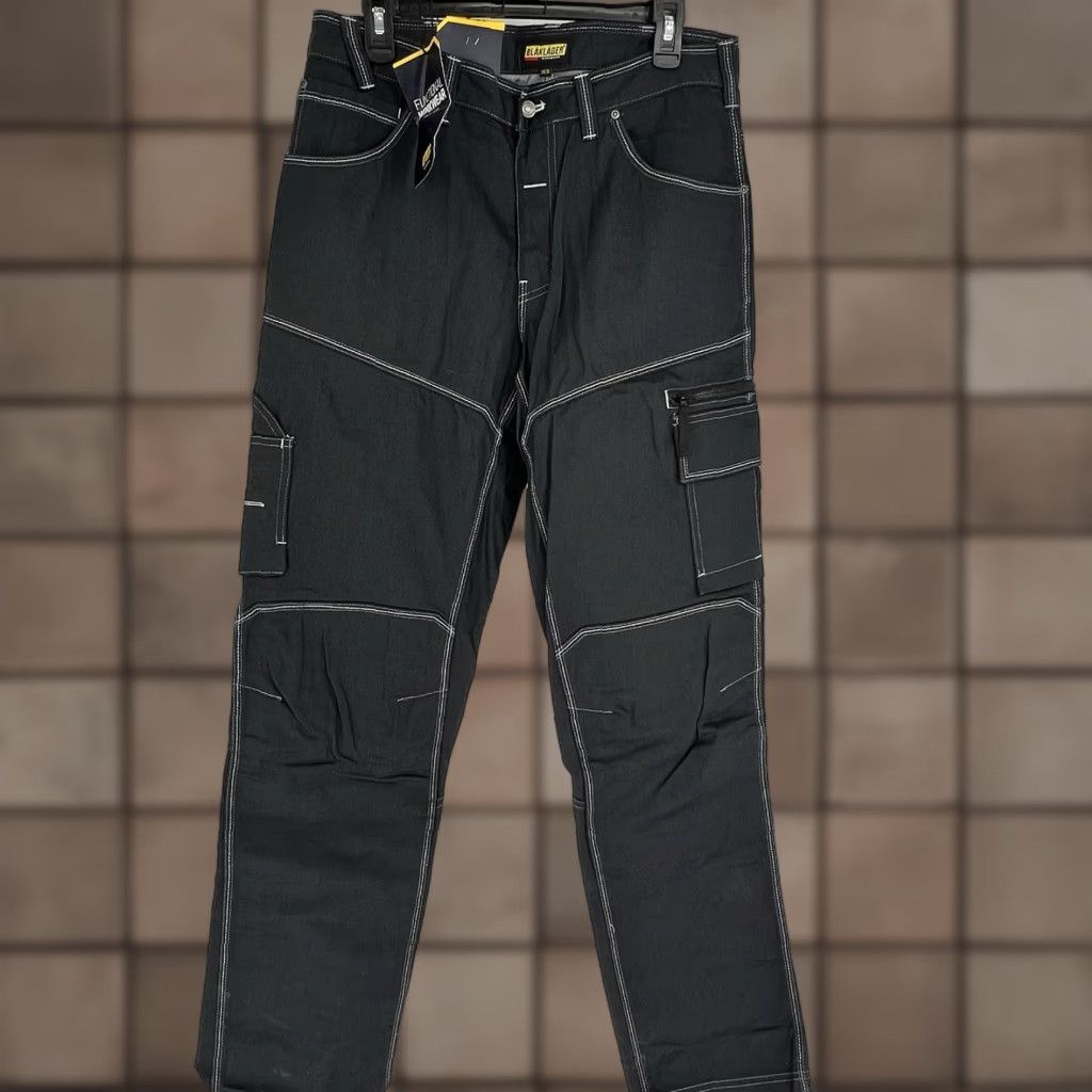Vintage Blaklader Men's 1659 Urban Cordura Denim Jeans Black 34x36 Size US 34 / EU 50 - 1 Thumbnail