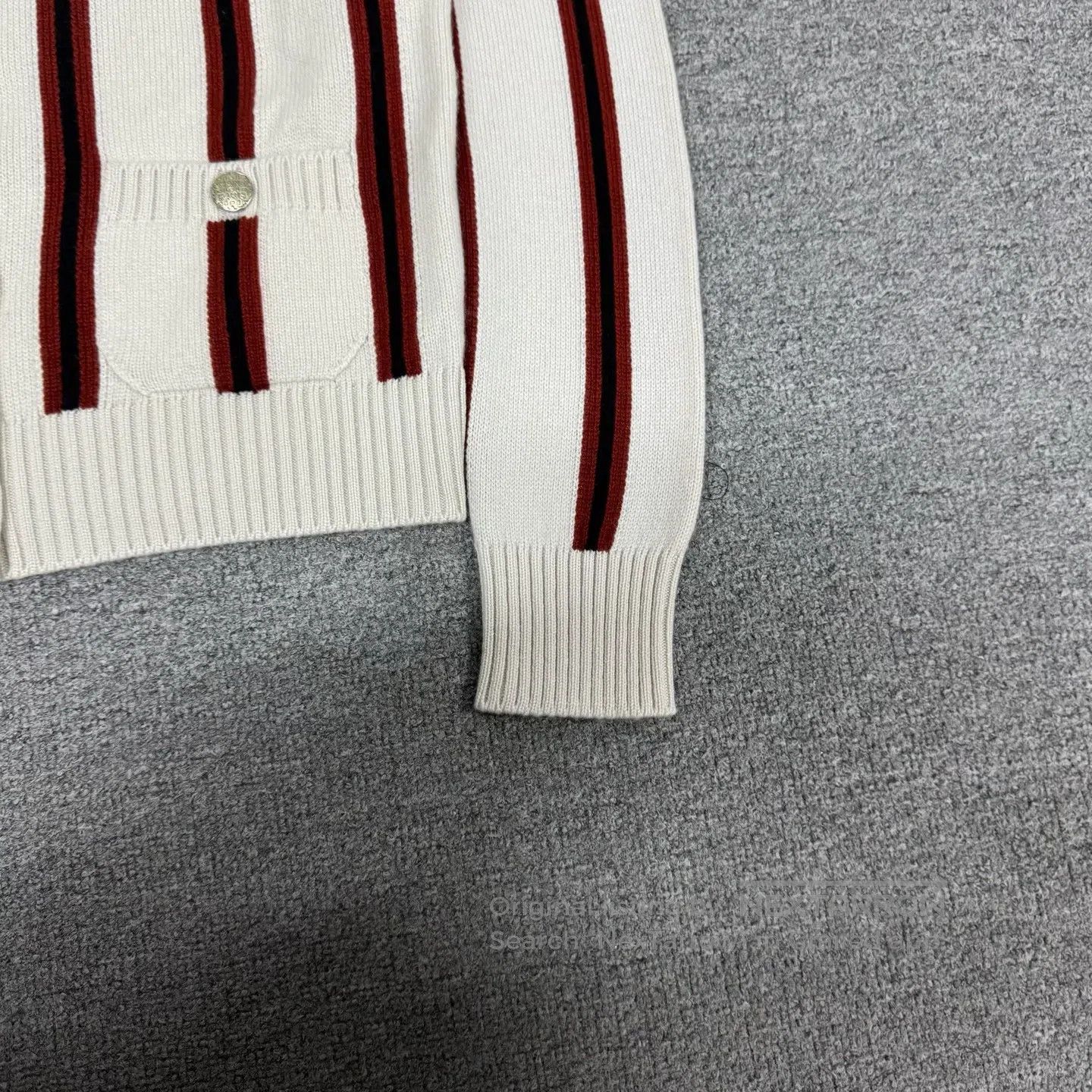 Chanel Chanel Vertical stripes; Knit cardigan| Size M / US 6-8 / IT 42-44 - 4 Thumbnail