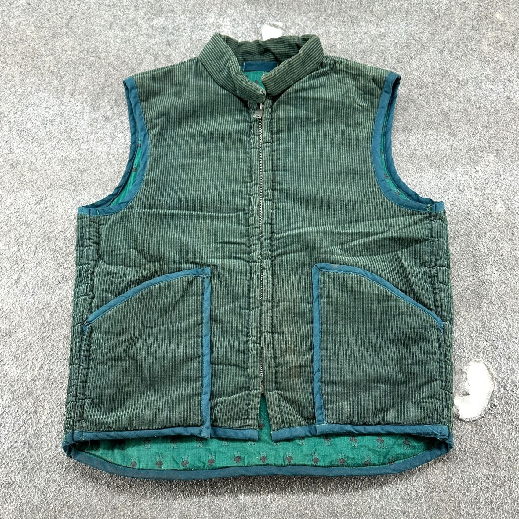 Vintage VINTAGE Corduroy Vest Mens M Western Green Full Zip Lined 70s Cotton Vest 42 Chest Size US M / EU 48-50 / 2 - 2 Thumbnail