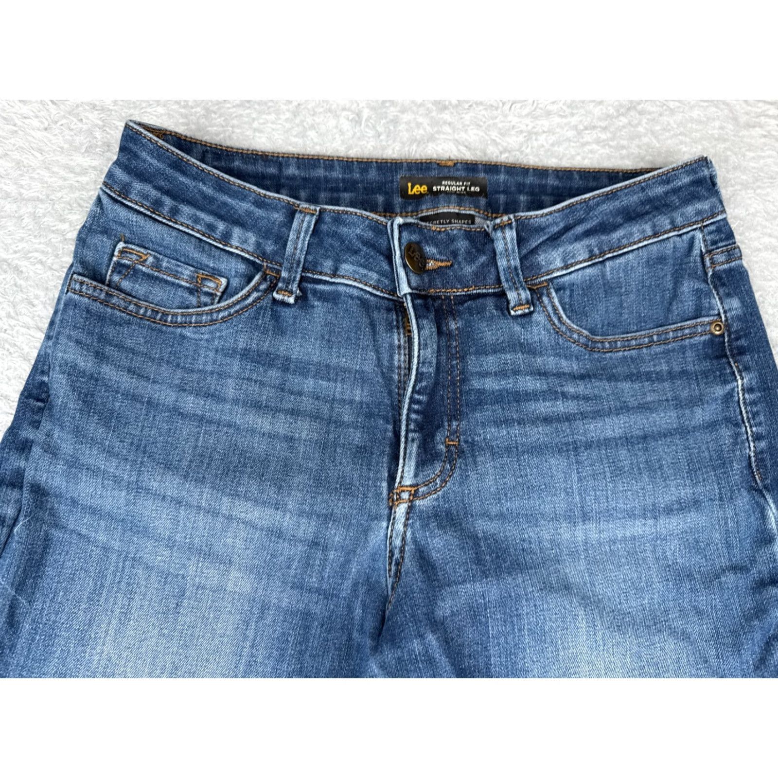 Lee Lee Jeans Women Regular Jeans 28x29 Blue Denim Mid Rise 28 Waist 29 Inseam 5-Pocket USA 90s Size 28" / US 6 / IT 42 - 4 Thumbnail