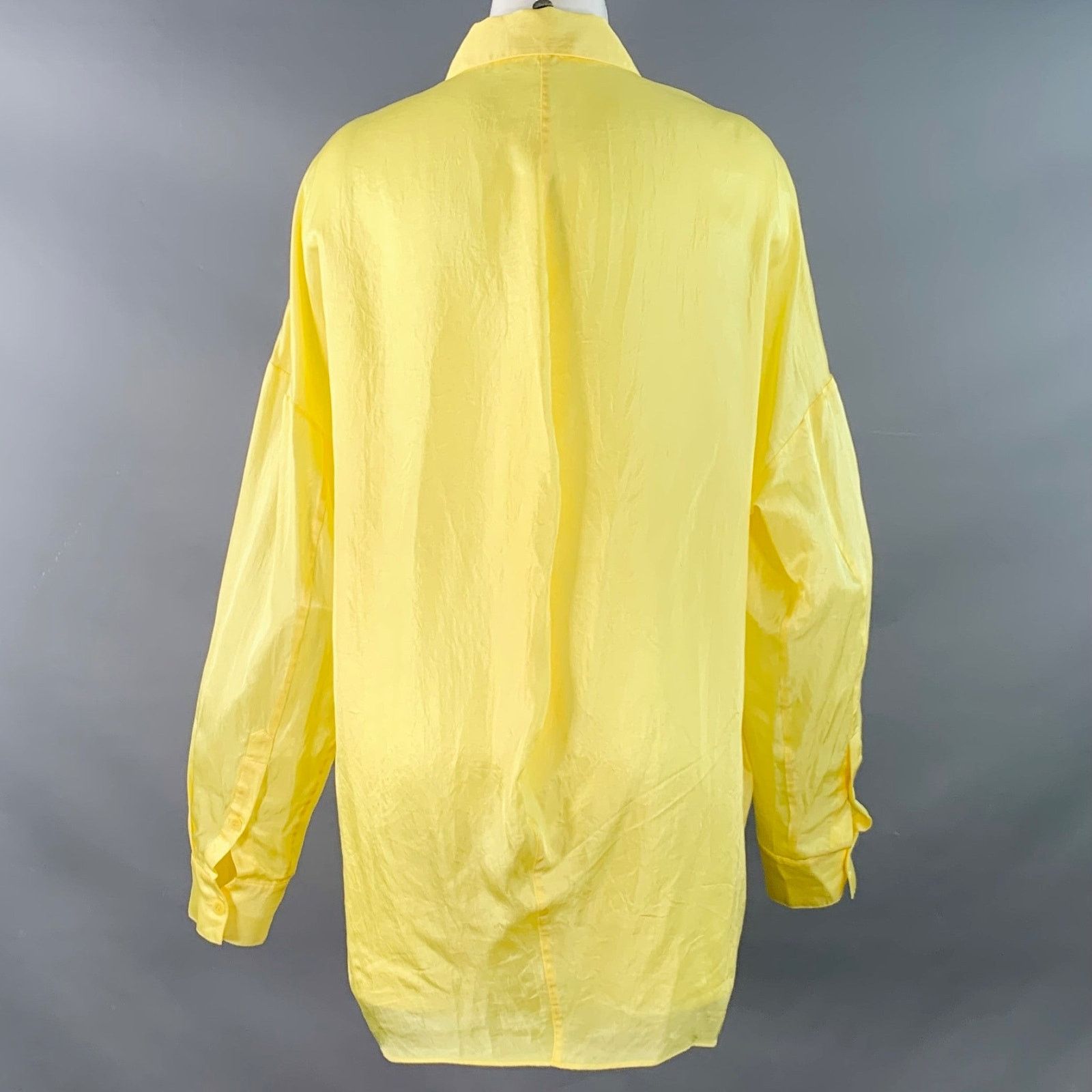 Tibi TIBI Size M Yellow Acetate Oversized Button Up Shirt Size M / US 6-8 / IT 42-44 - 3 Thumbnail