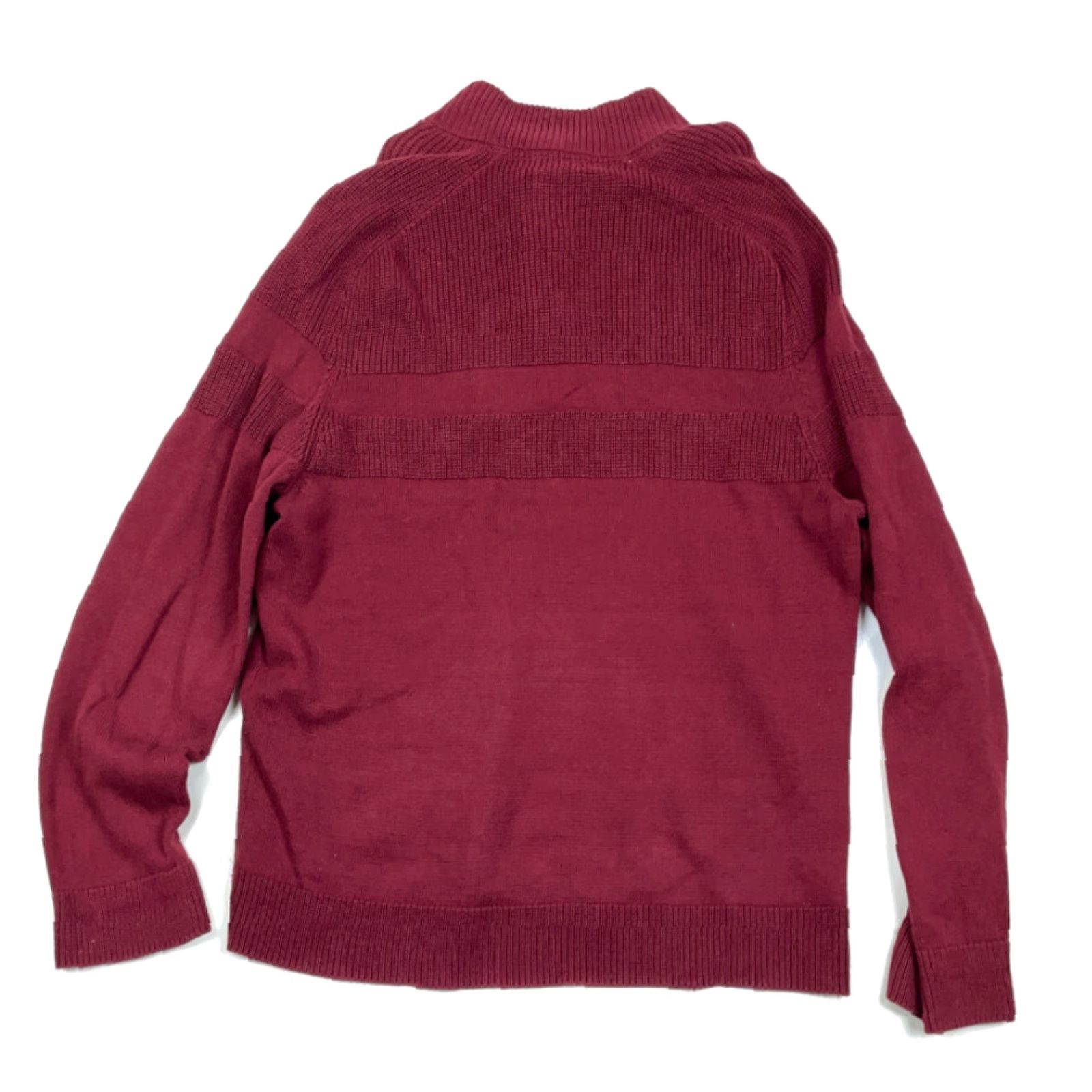 Vintage American Rag Cie Dark Red Chunky Knit Henley Sweater Adult 3XL Pullover Size US XXL / EU 58 / 5 - 2 Thumbnail