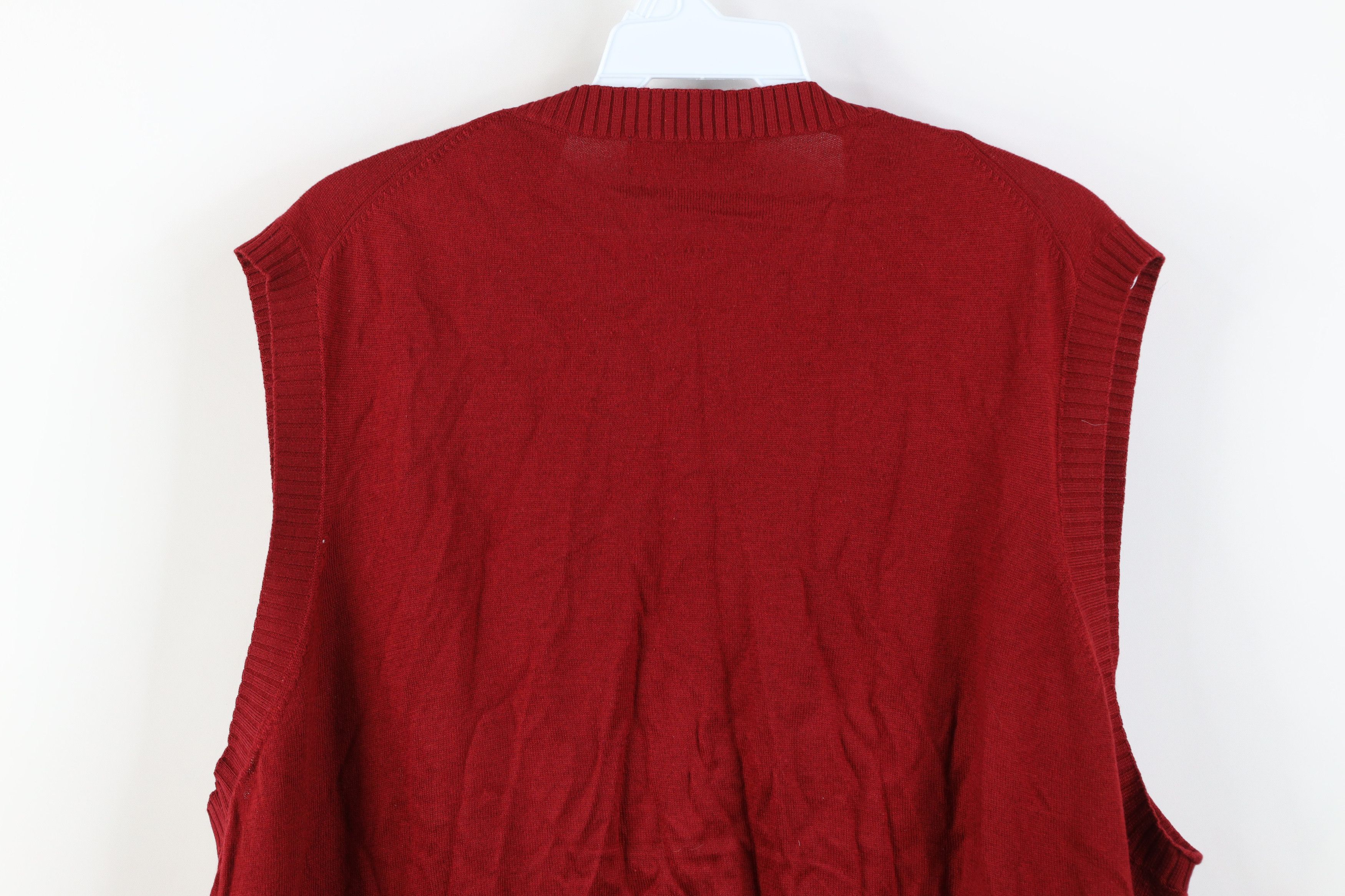 Vintage Vintage 90s Streetwear Cashmere Blend Knit Sweater Vest Red Size US XL / EU 56 / 4 - 9 Thumbnail