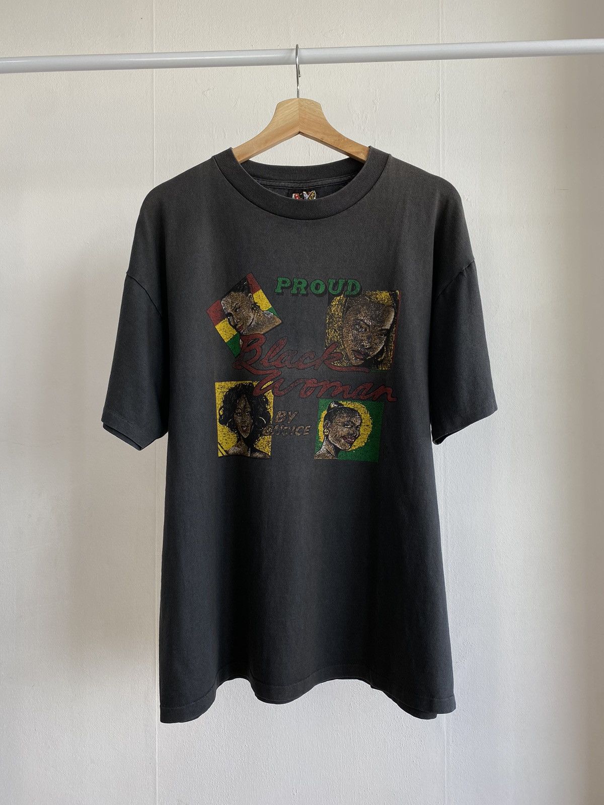 Vintage 3D Emblem Proud Black Woman rap tee