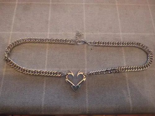 WT02 Hollow Flame Love Heart Pendant Necklace Size ONE SIZE - 2 Thumbnail