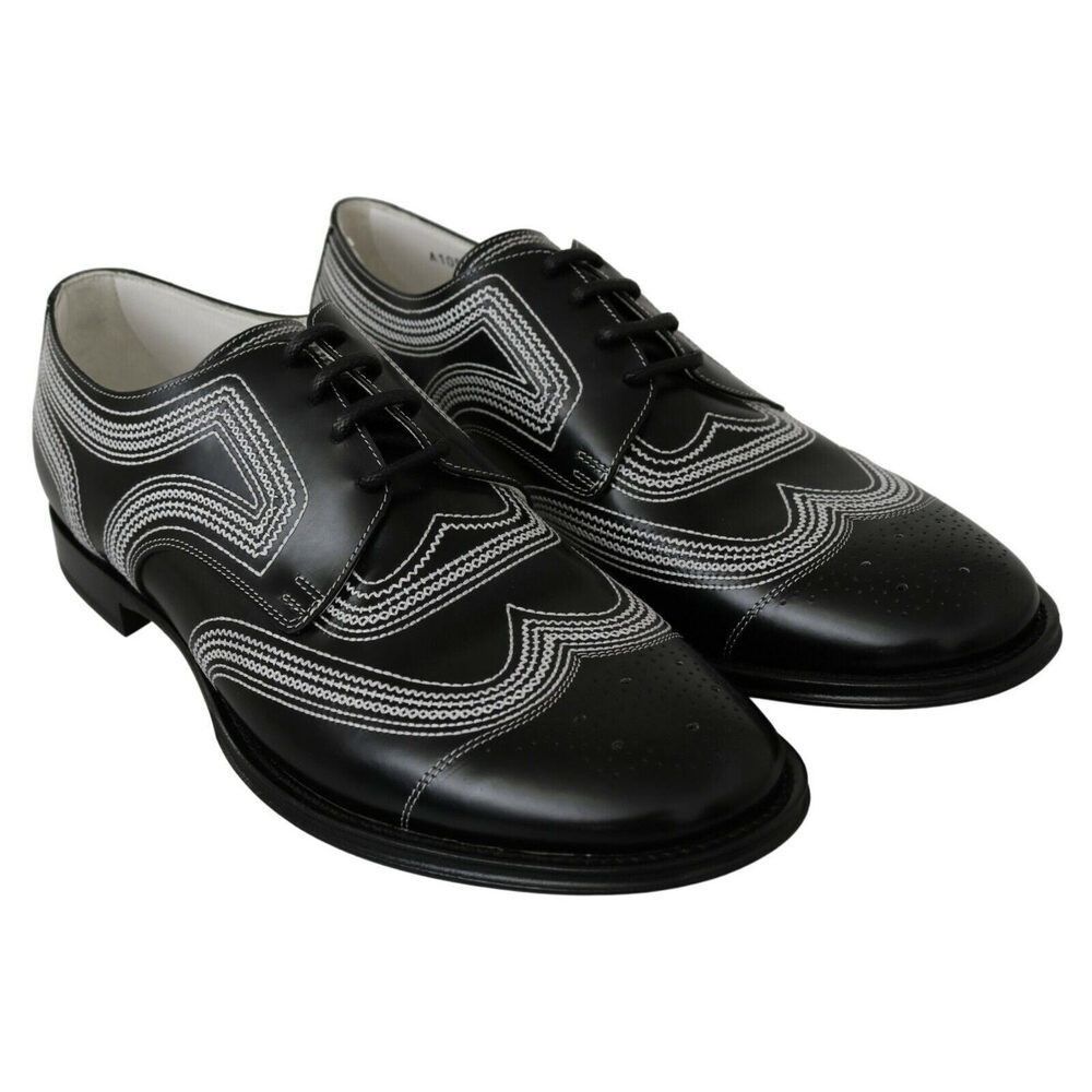 Dolce & Gabbana Dolce & Gabbana Elegant Black and White Derby Shoes Size US 11 / EU 44 - 6 Thumbnail