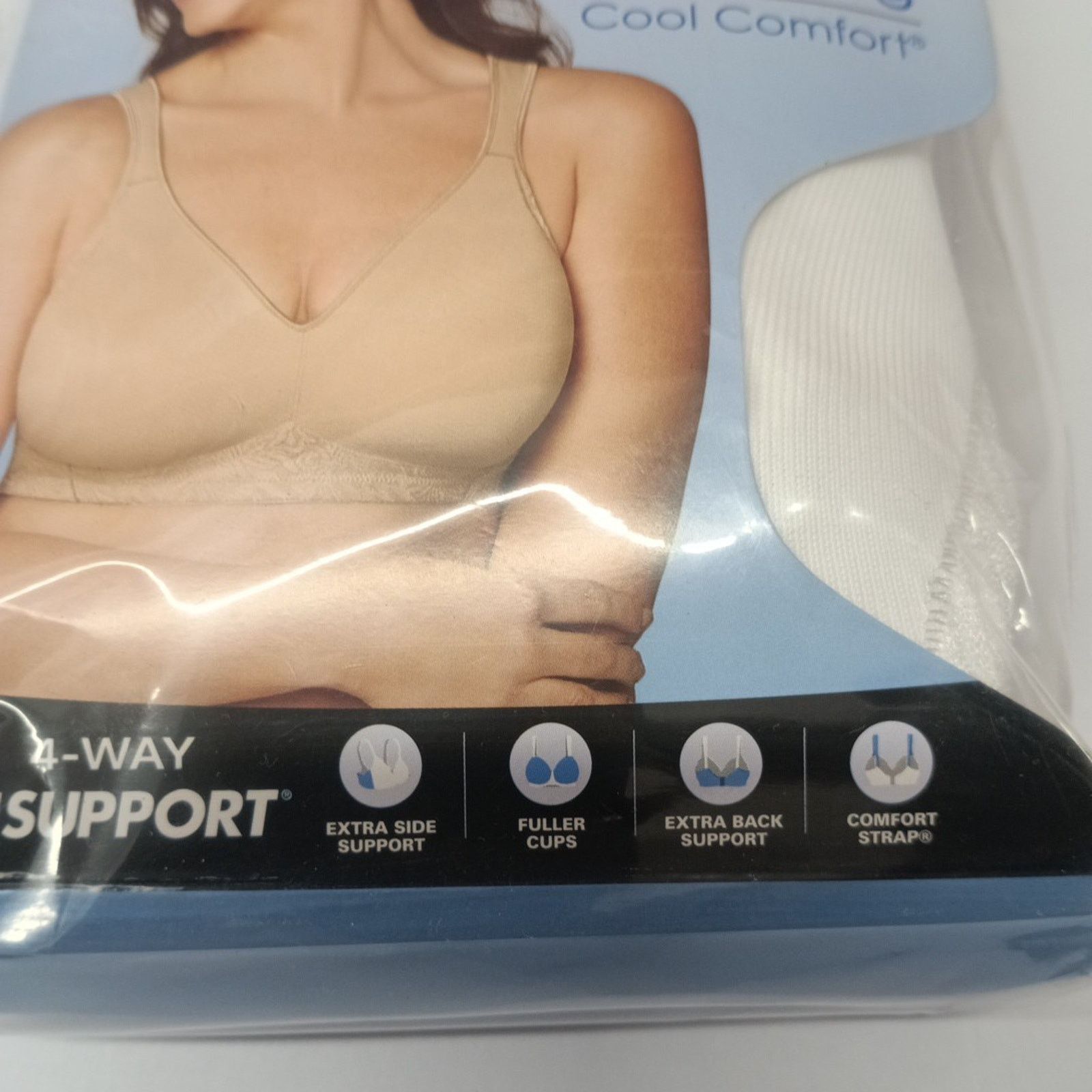 Other Playtex Wirefree Bra Women's Size 38DD White Side Smoothing Size ONE SIZE - 3 Thumbnail