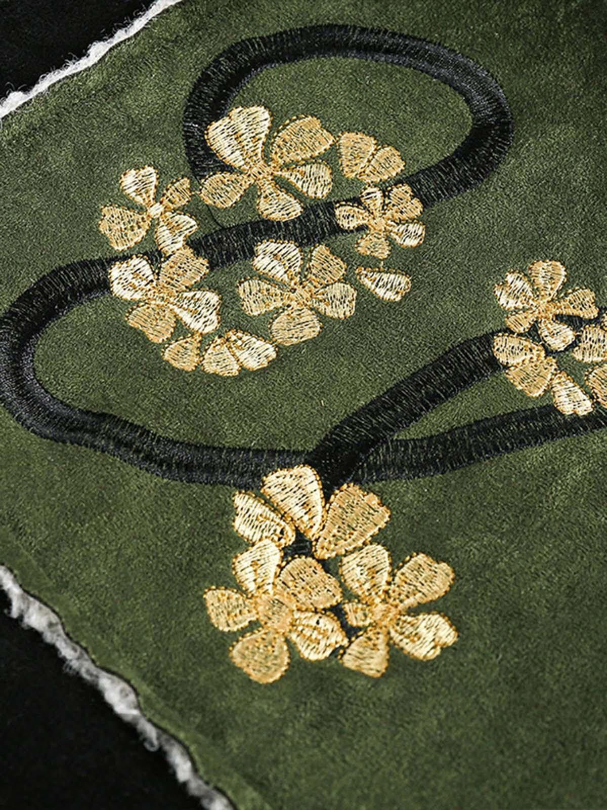 Other Floral Embroidered Suede Fleece Jacket Size US M / EU 48-50 / 2 - 5 Thumbnail