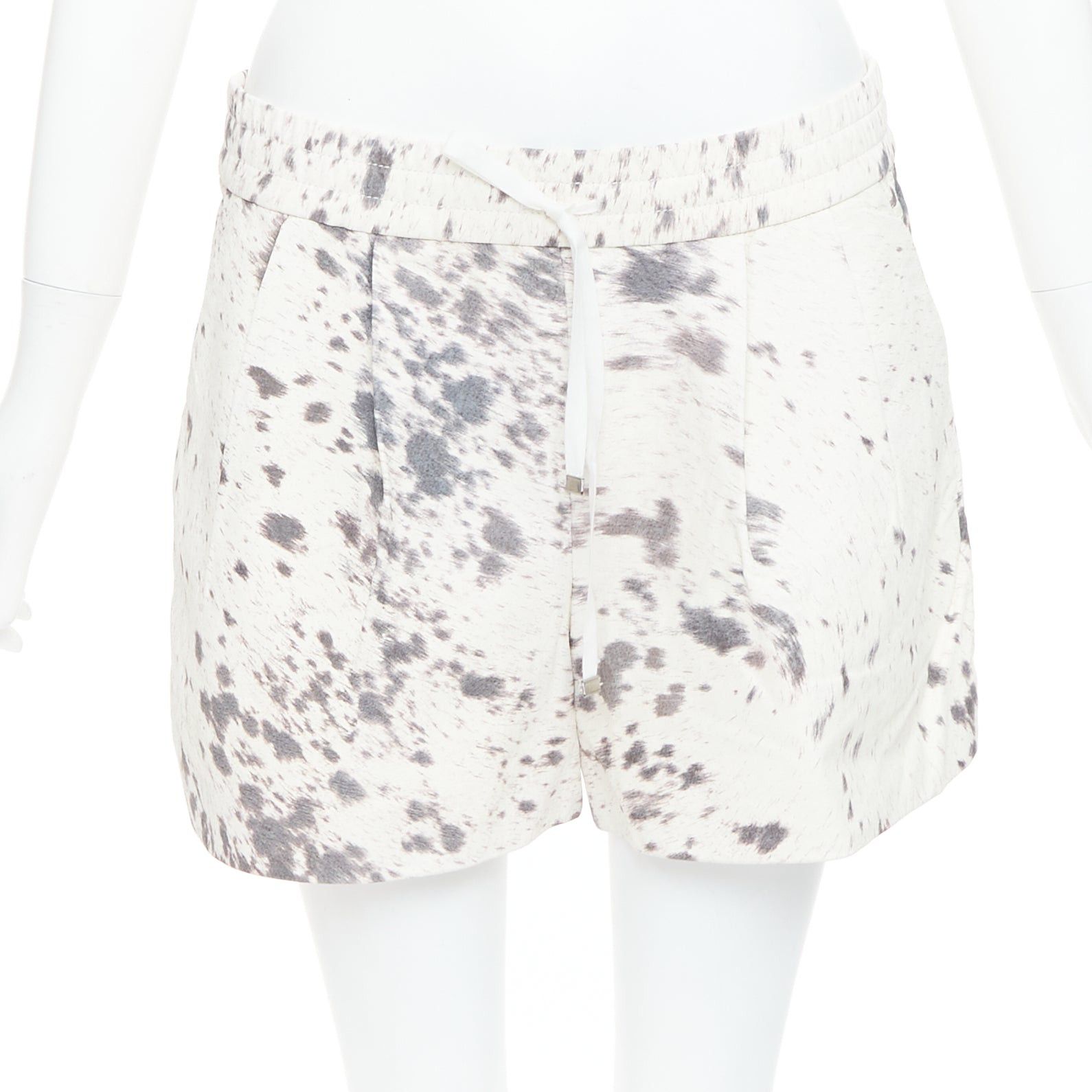 3.1 Phillip Lim 3.1 PHILLIP LIM cream pig leather cow print silk lined shorts US2 S Size 27" / US 4 / IT 40 - 1 Thumbnail