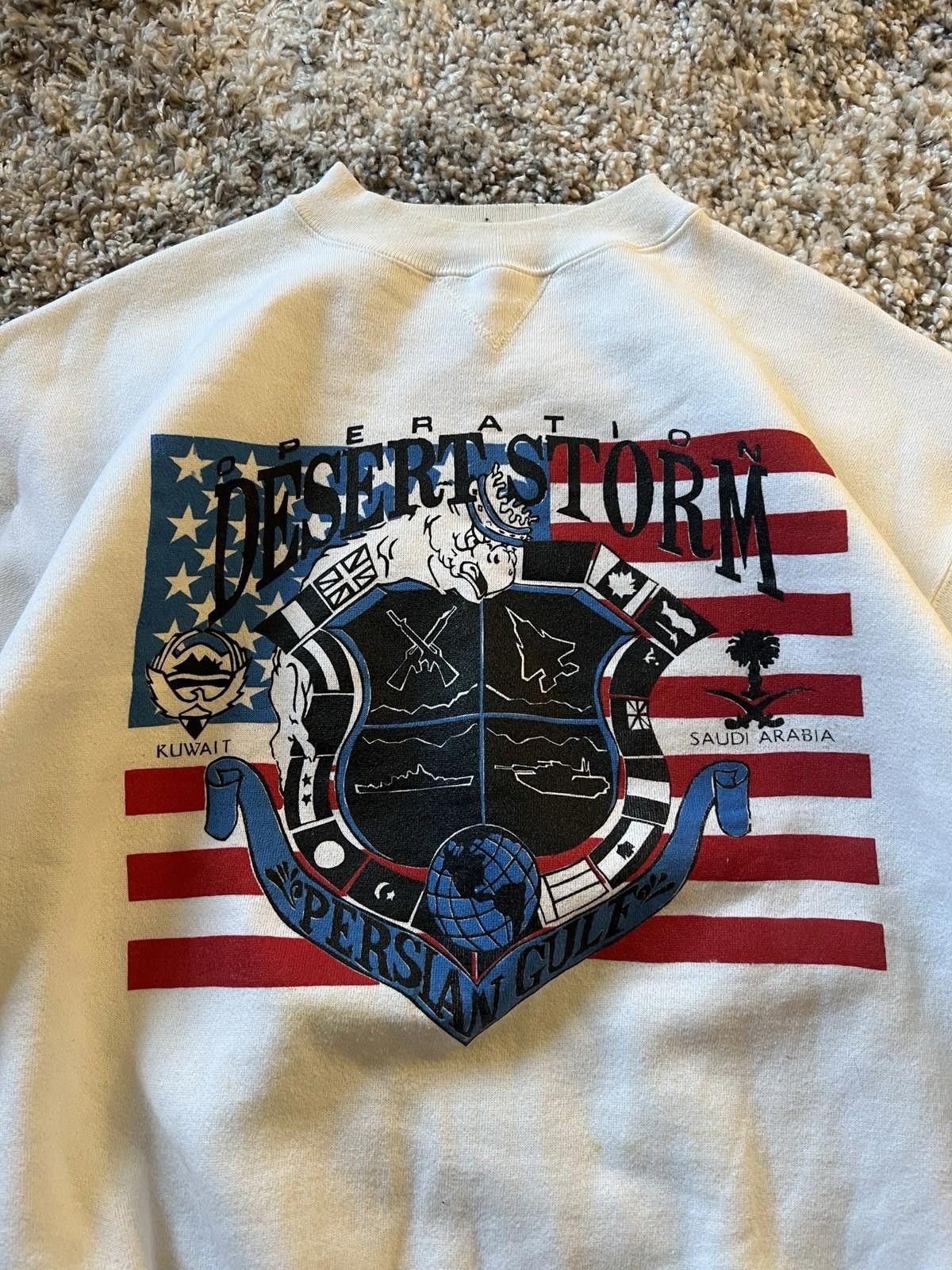 Jerzees VTG Crewneck Sweatshirt Operation Desert Storm Military Size US XL / EU 56 / 4 - 2 Thumbnail