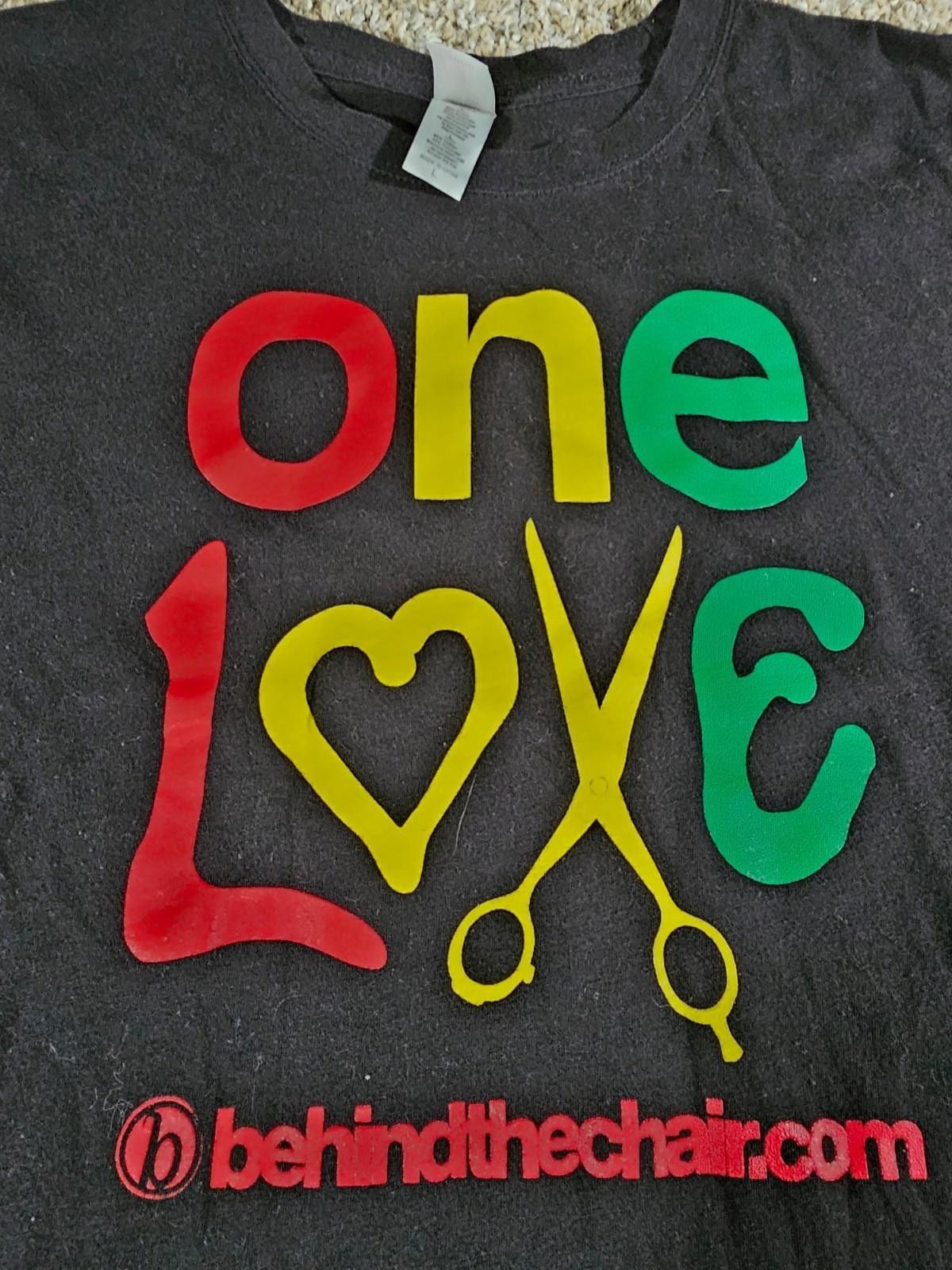 Other Pima Tee One Love Black Tshirt Behind The Chair Hair Stylist Size L / US 10 / IT 46 - 2 Thumbnail